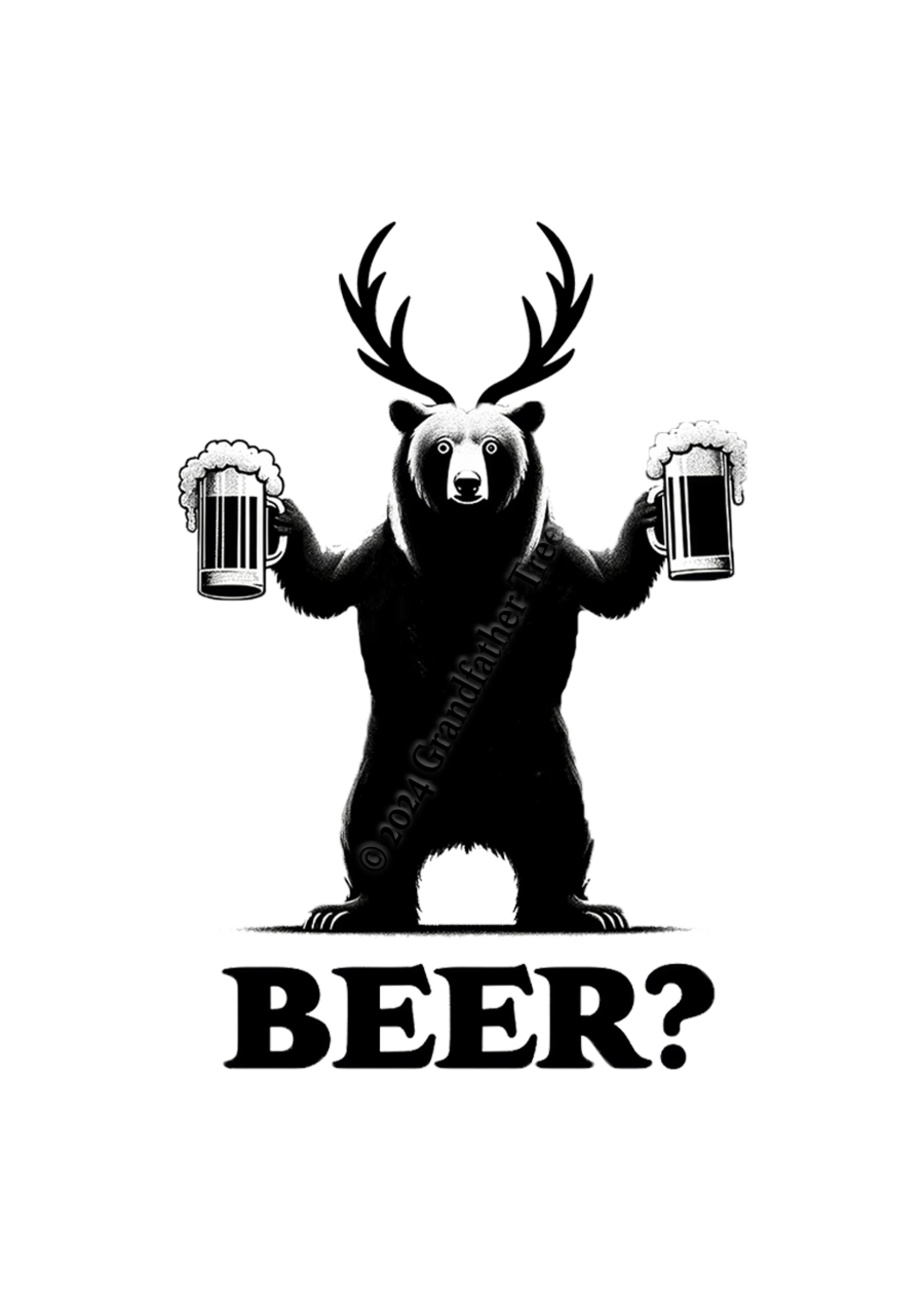 Sticker (Bear, Deer, or Beer?) 2"