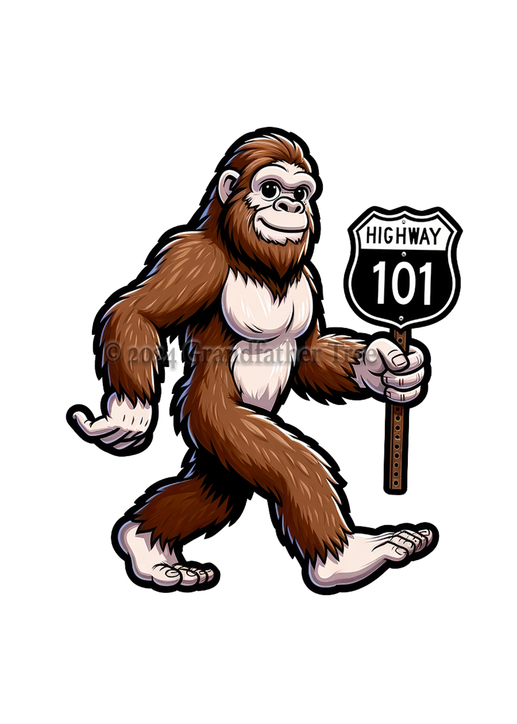 Sticker (Bigfoot 101 Sign) 2"