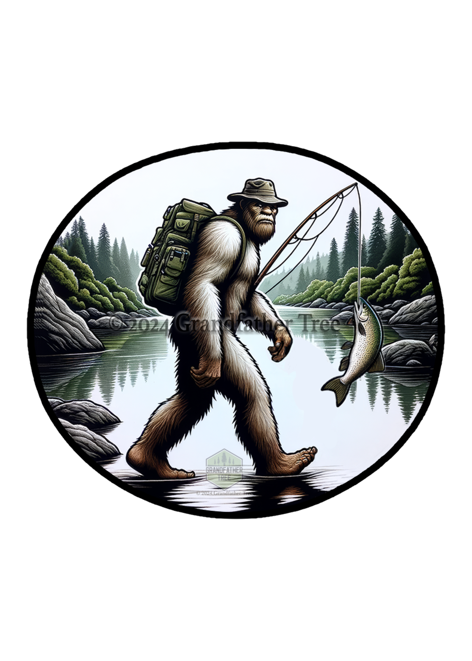 Sticker (Bigfoot Fishing) 4"