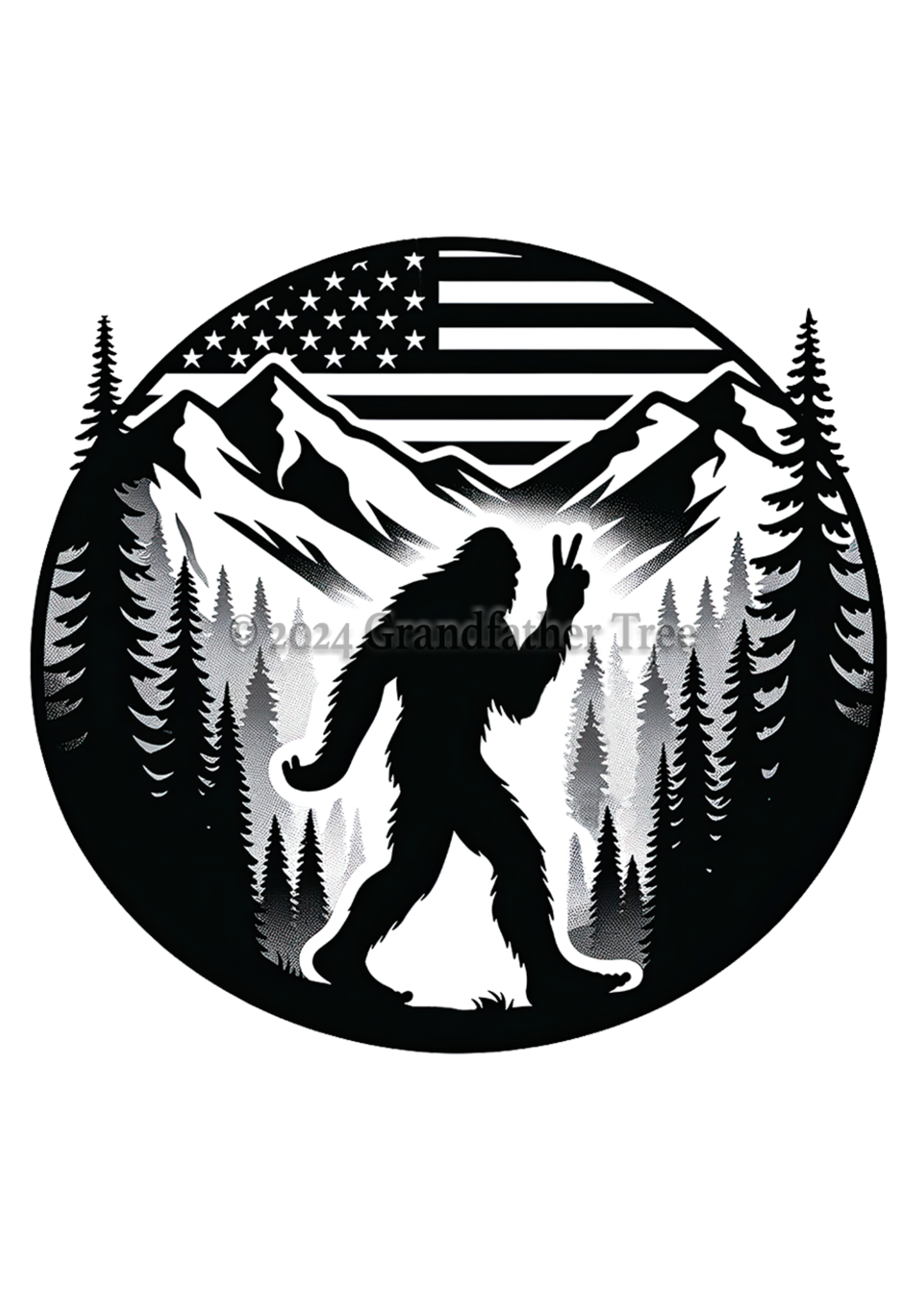 Sticker (Bigfoot Flag Mountain)
