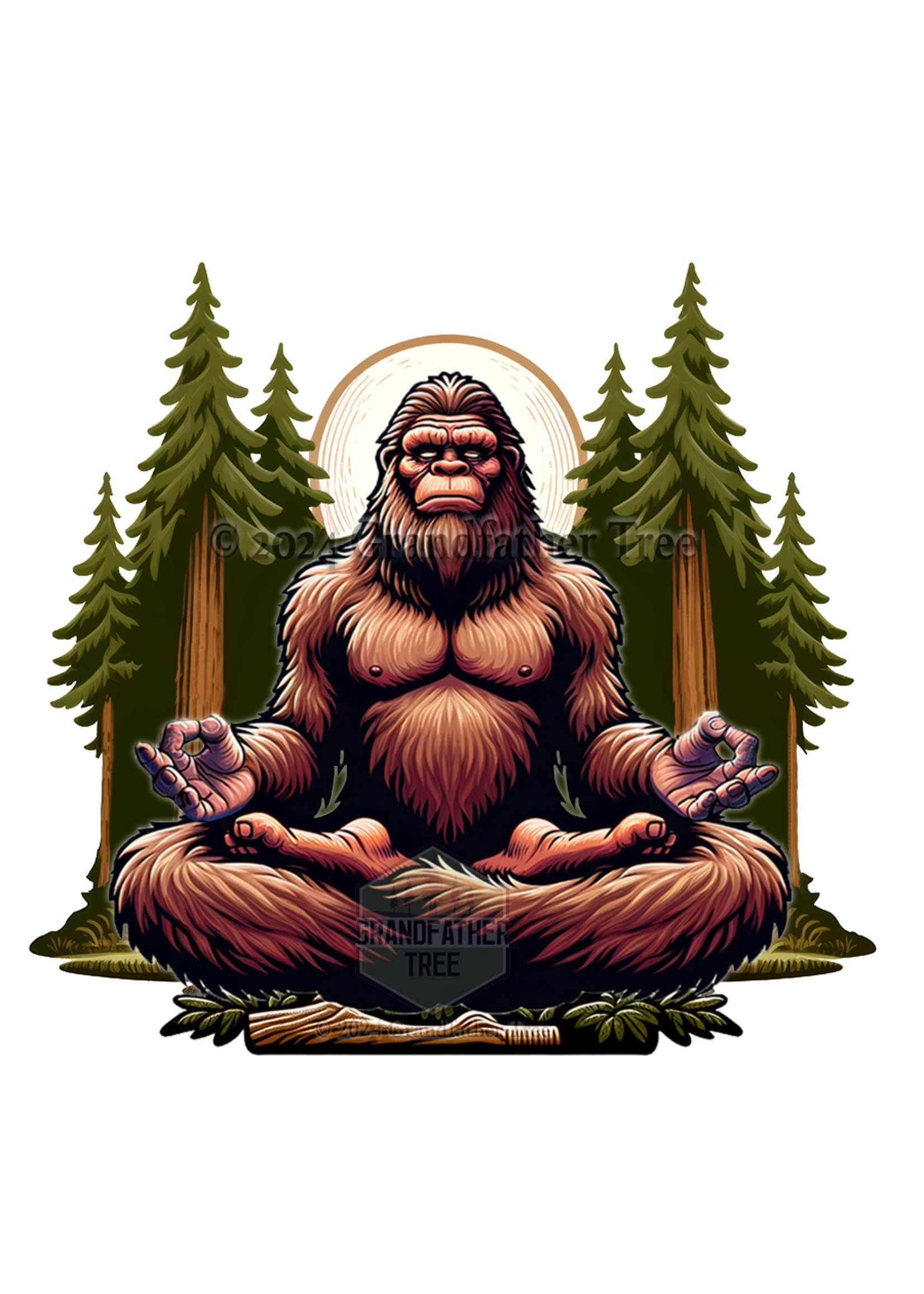 Sticker (Bigfoot Meditating)
