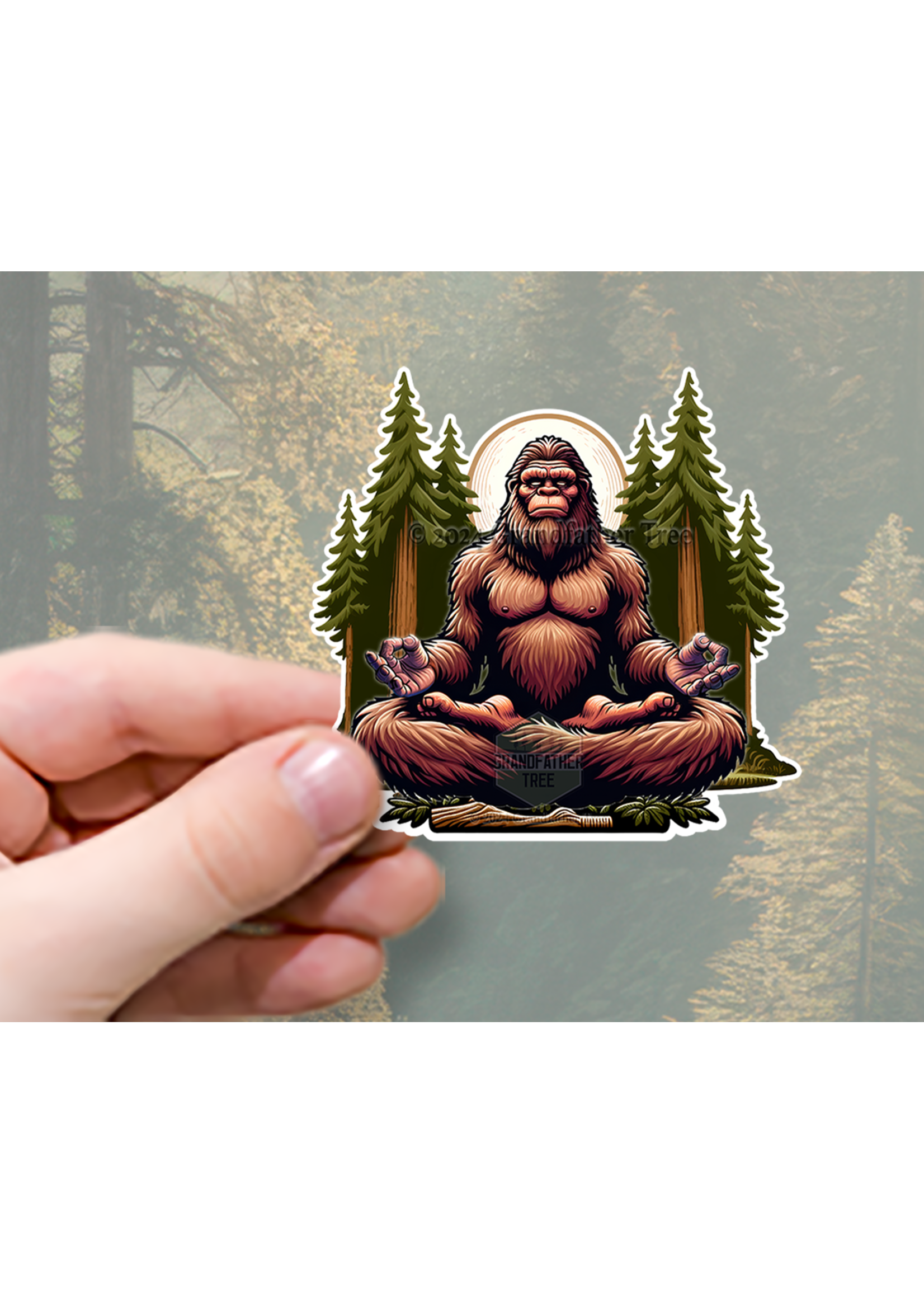 Sticker (Bigfoot Meditating)