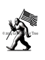 Sticker (Bigfoot Peace Flag) 4"