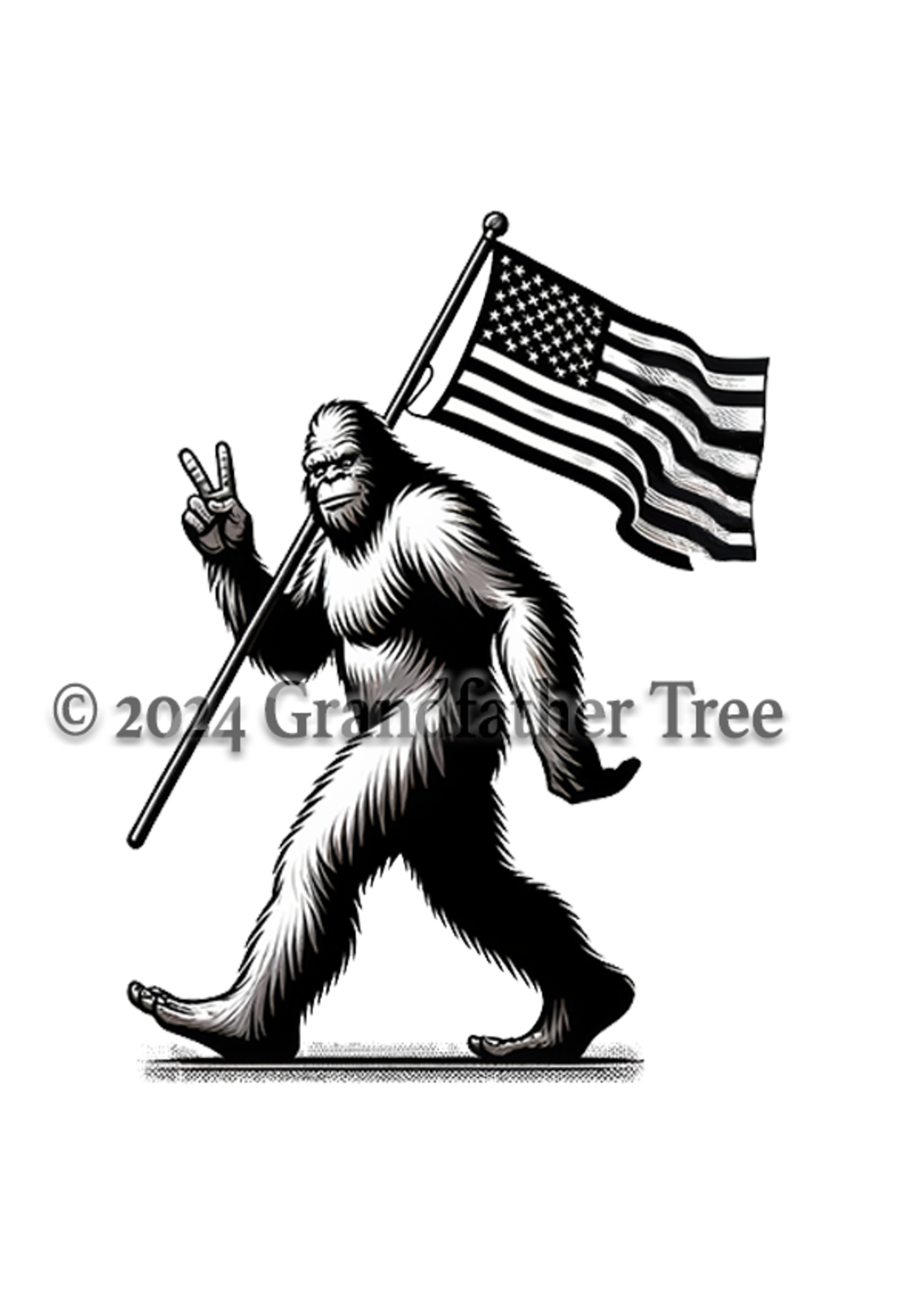 Sticker (Bigfoot Peace Flag) 4"