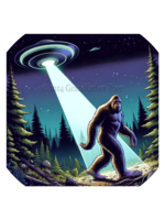 Sticker (Bigfoot with UFO) 2"