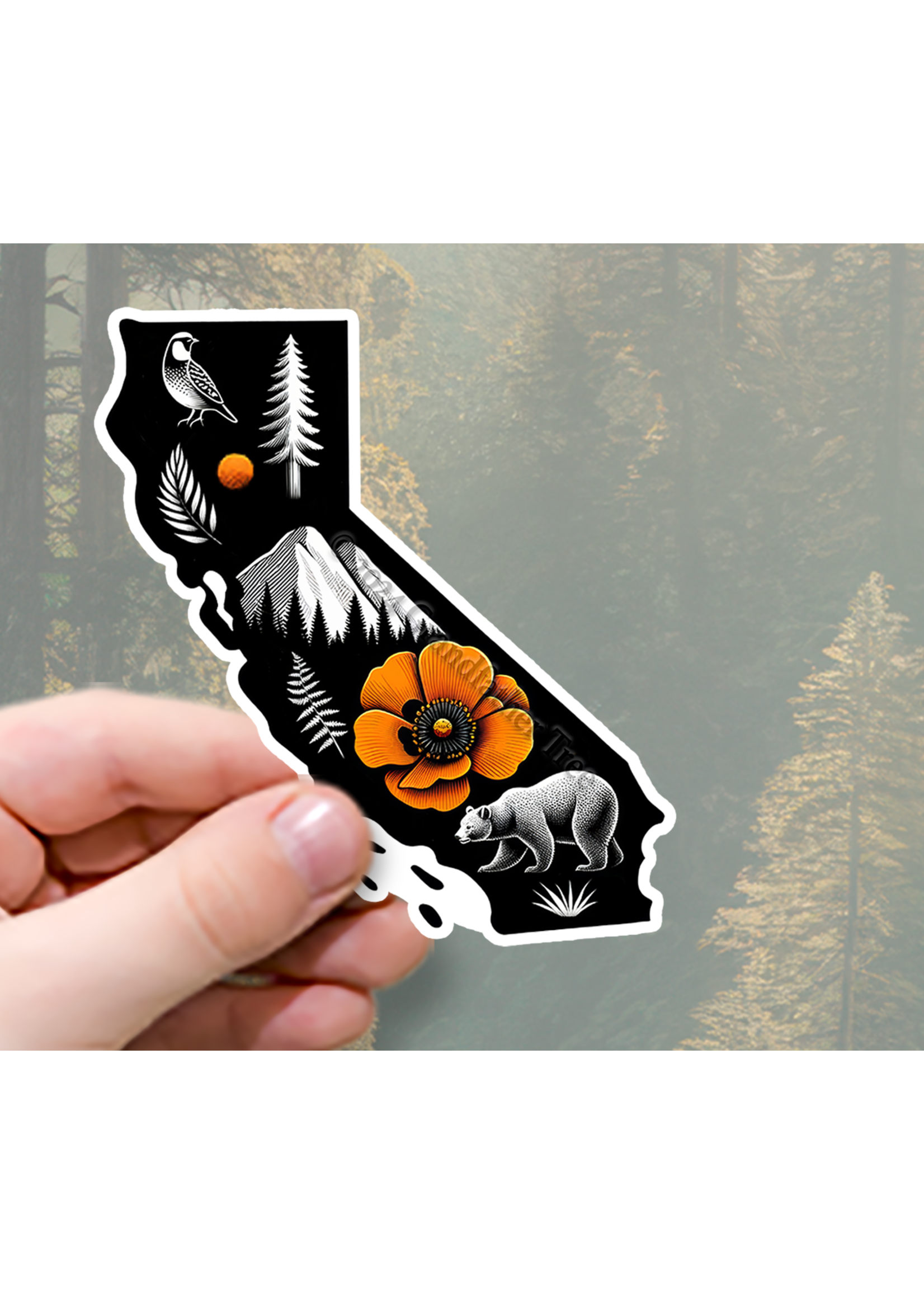 Sticker (California State Icons) 2"