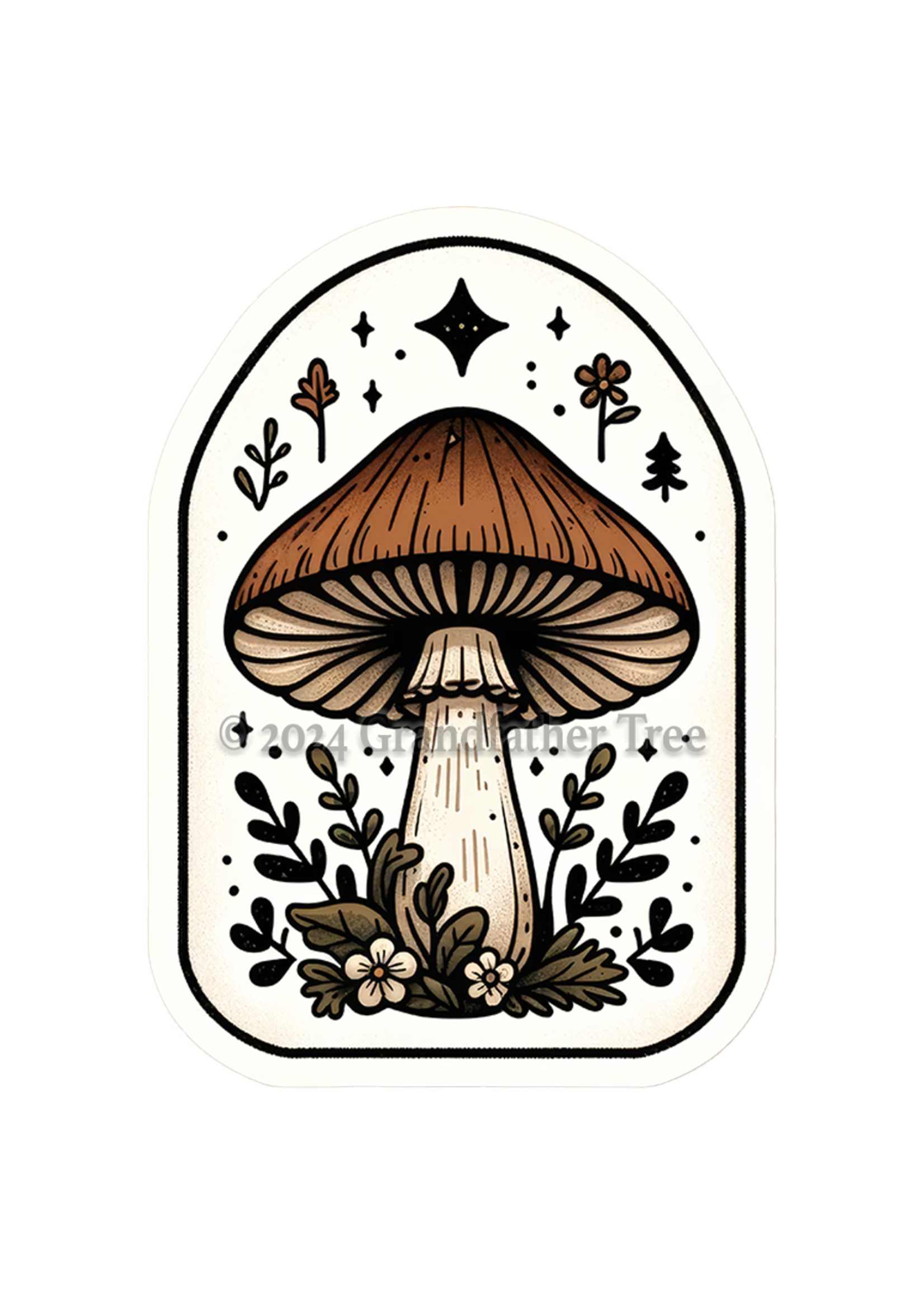 Sticker (Cottagecore Shroom) 3"