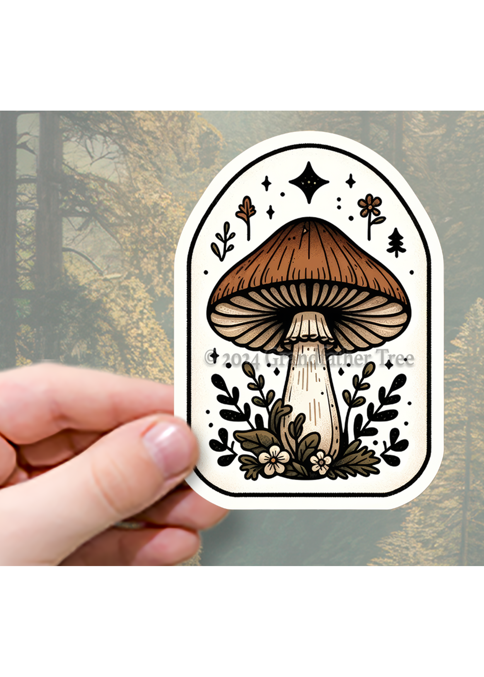 Sticker (Cottagecore Shroom) 3"