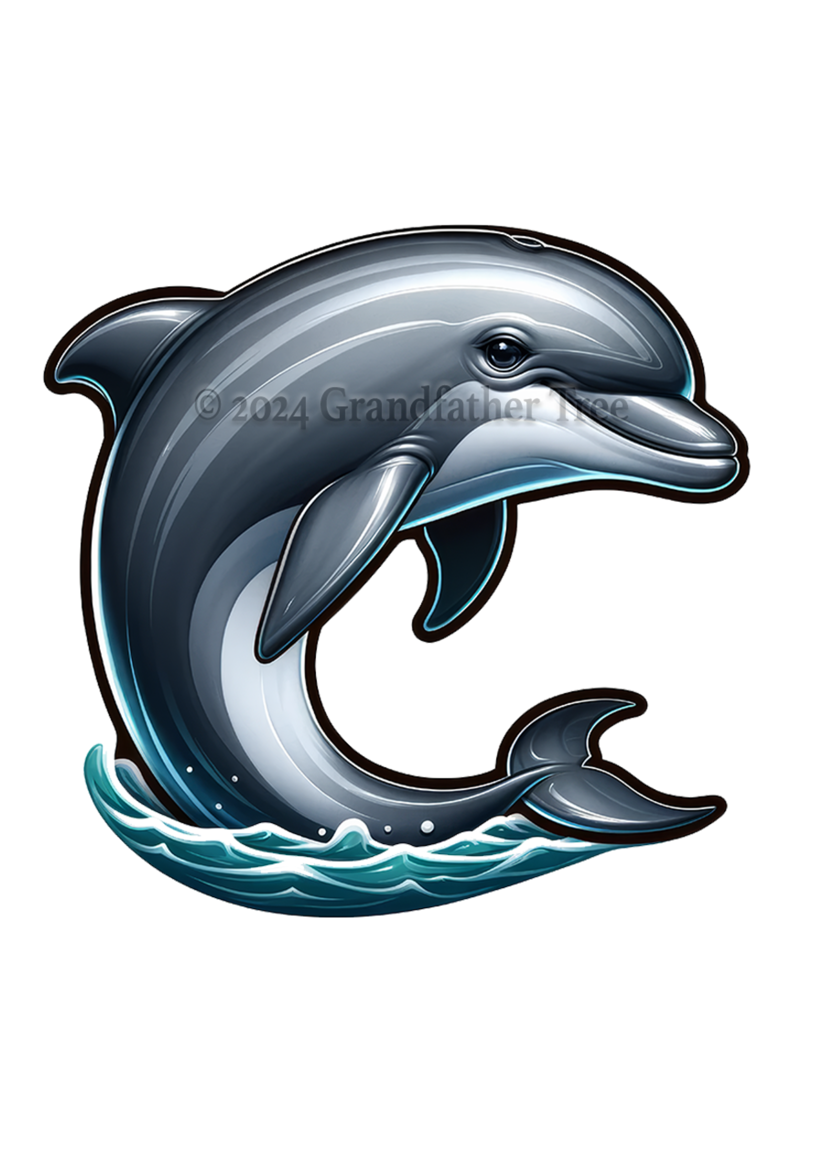 Sticker (Dolphin Jumping) 2"