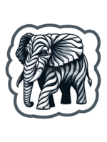 Sticker (Elephant Illusion) 2"