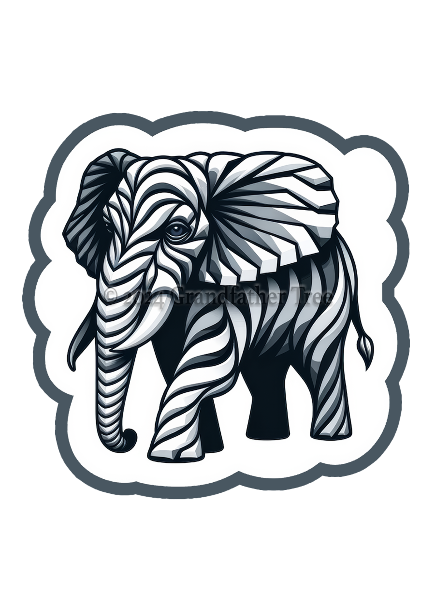 Sticker (Elephant Illusion) 2"