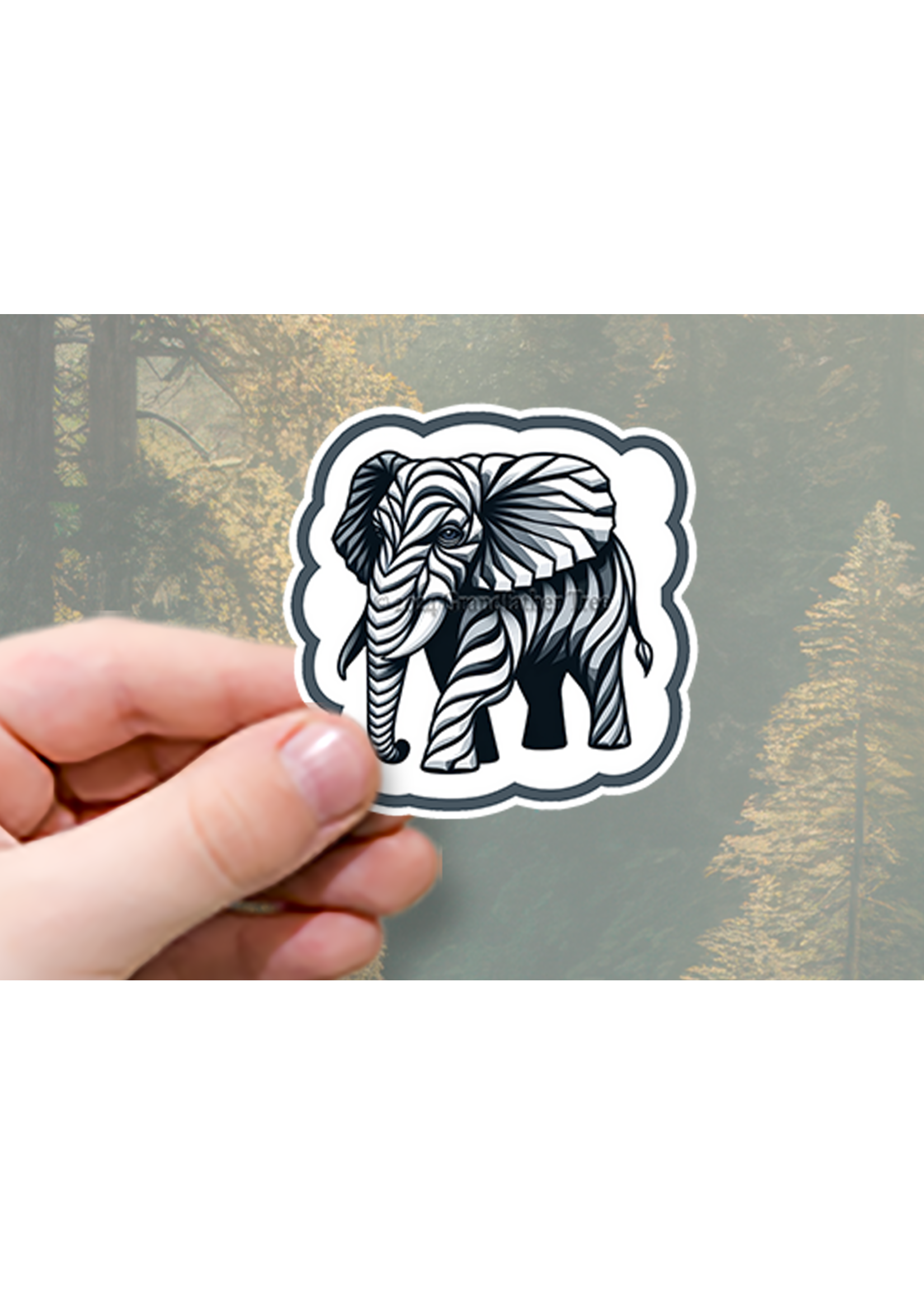 Sticker (Elephant Illusion) 2"