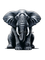 Sticker (Elephant Sitting) 2"