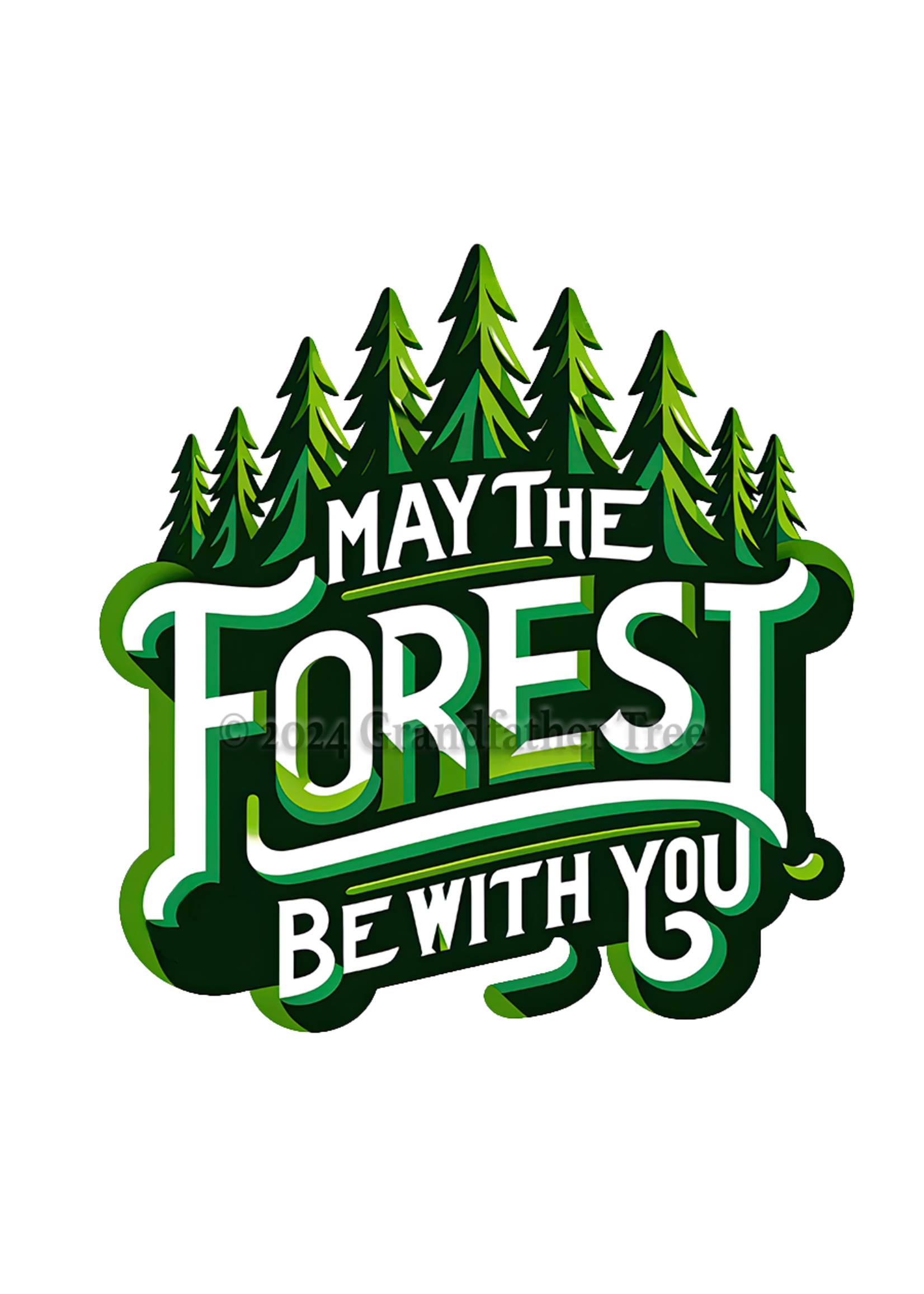 Sticker (Forest Be With You) 4"