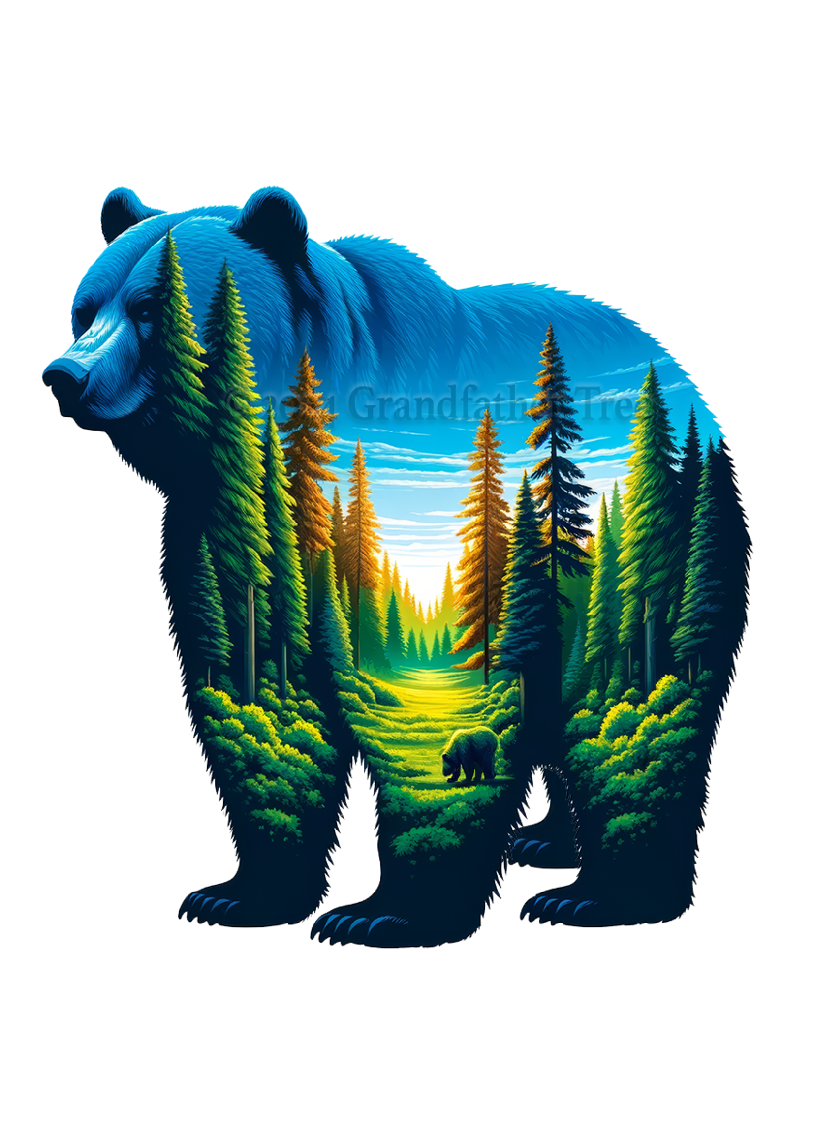 Sticker (Forest in Bear) 2"
