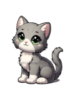 Sticker (Gray Kitten) 2"