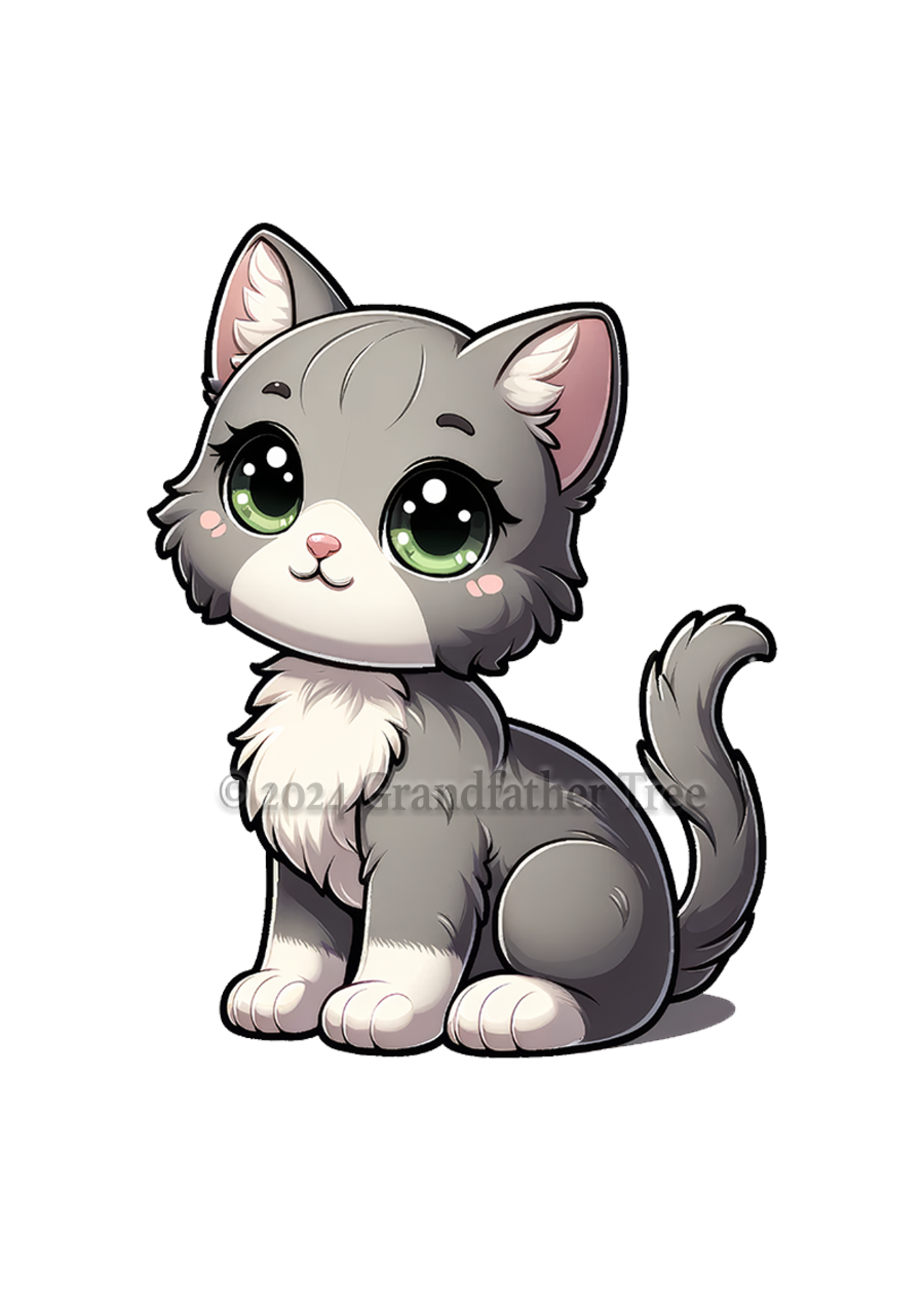 Sticker (Gray Kitten) 2"
