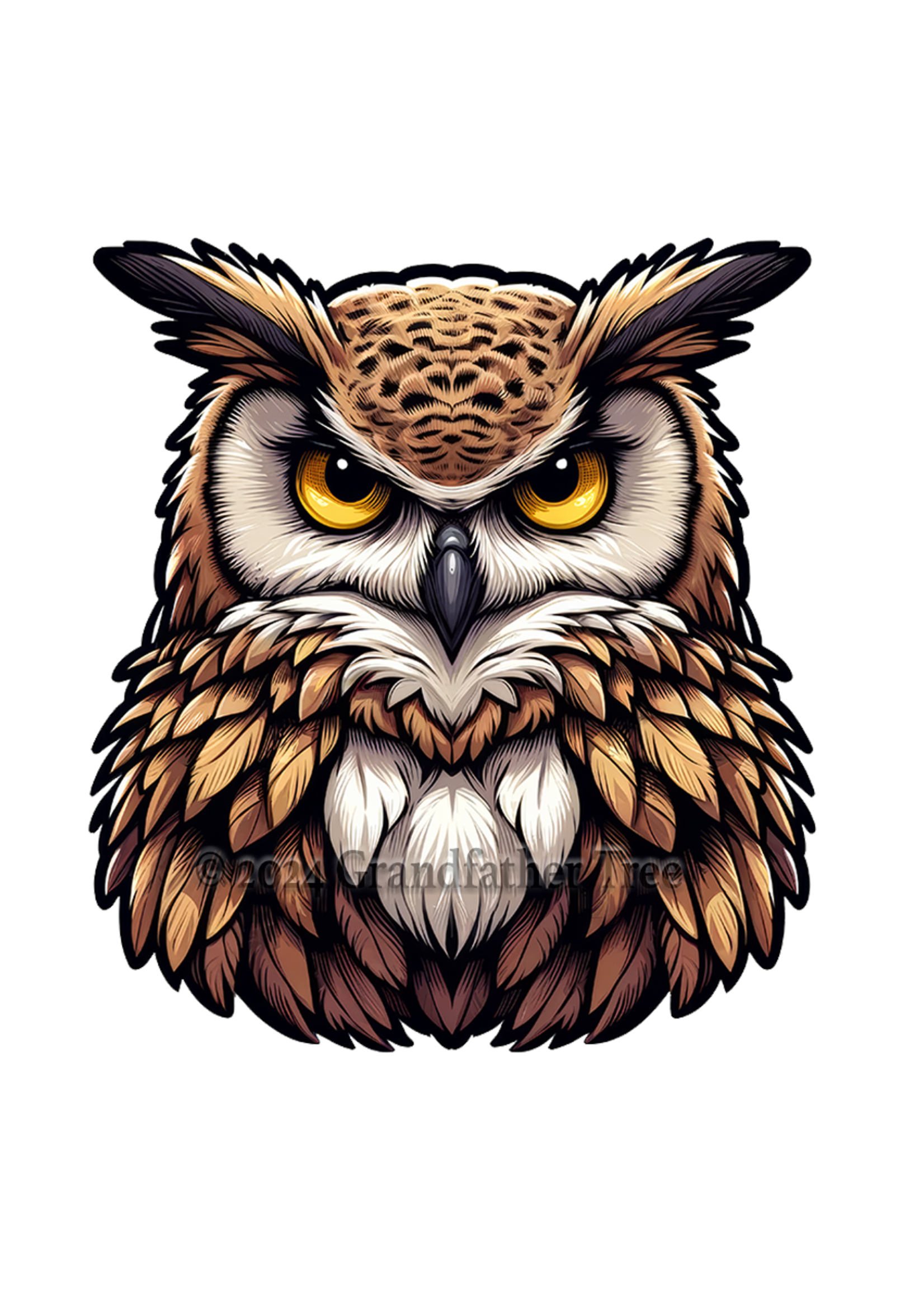 Sticker (Grumpy Owl) 2"