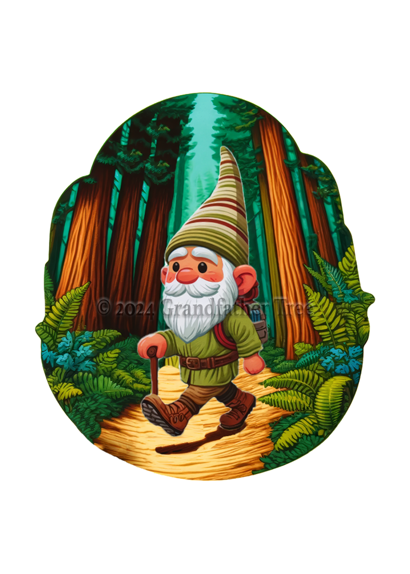 Sticker (Hiking Gnome) 2"