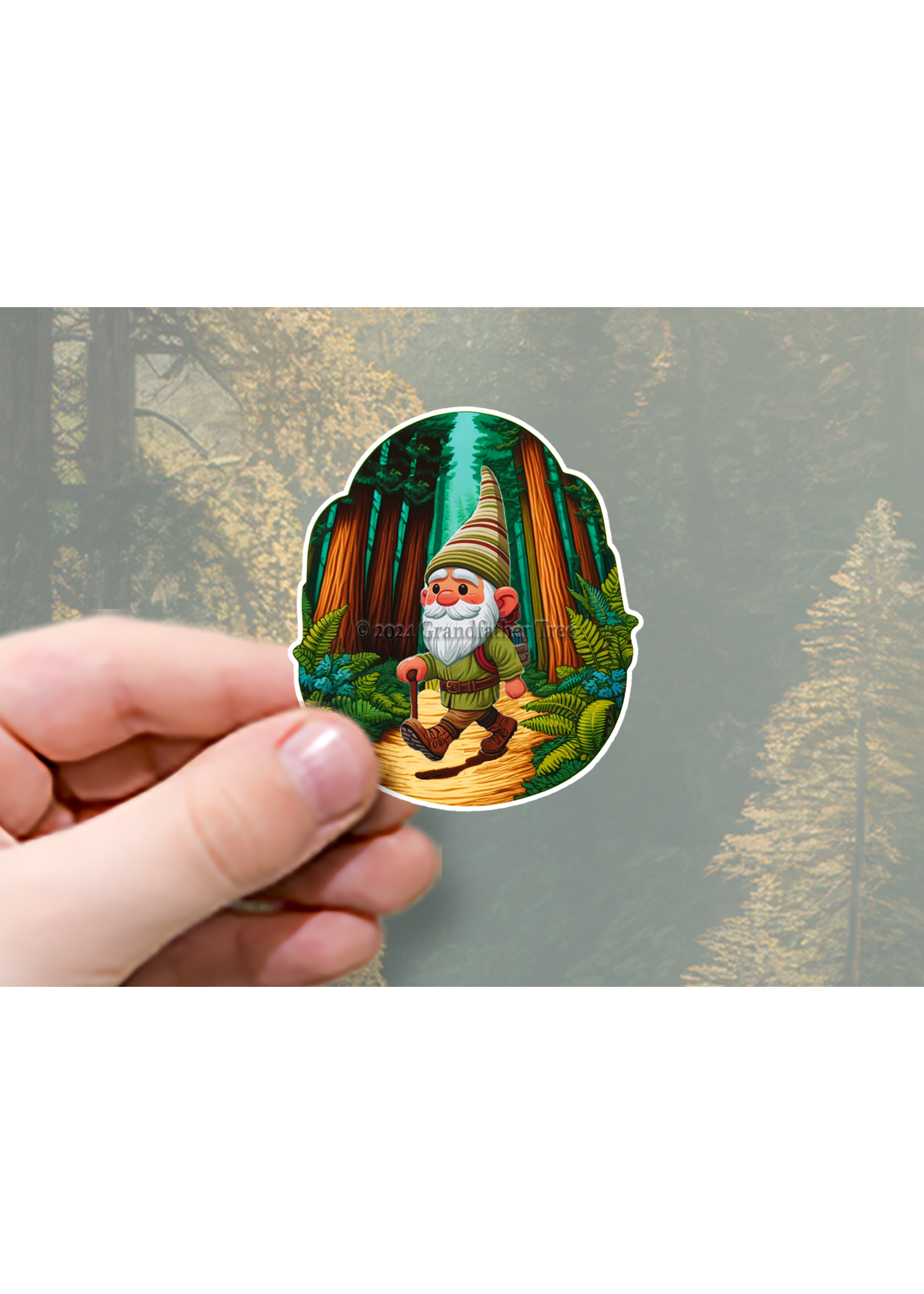 Sticker (Hiking Gnome) 2"