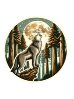 Sticker (Howling Wolf) 2"