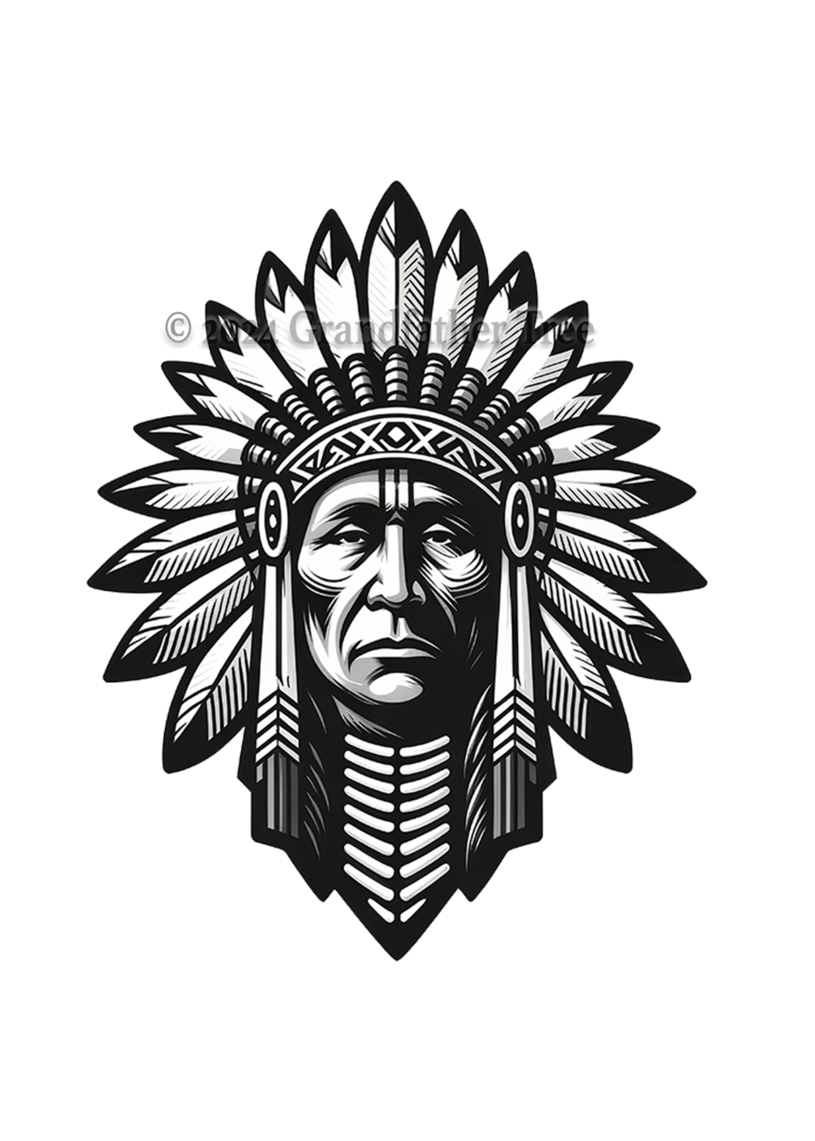 Sticker (Native Chief) 2"