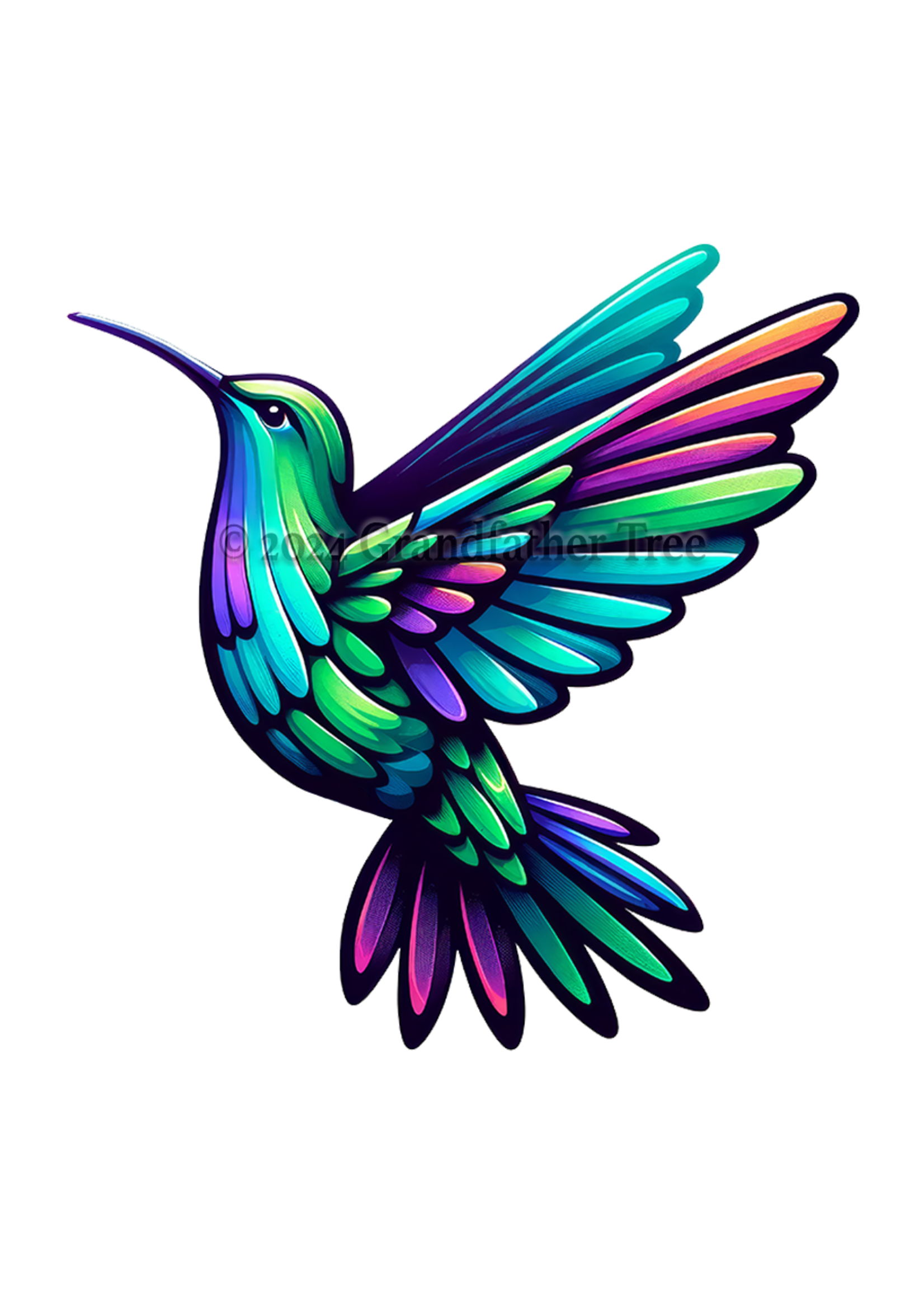 Sticker (Pastel Hummingbird) 2"