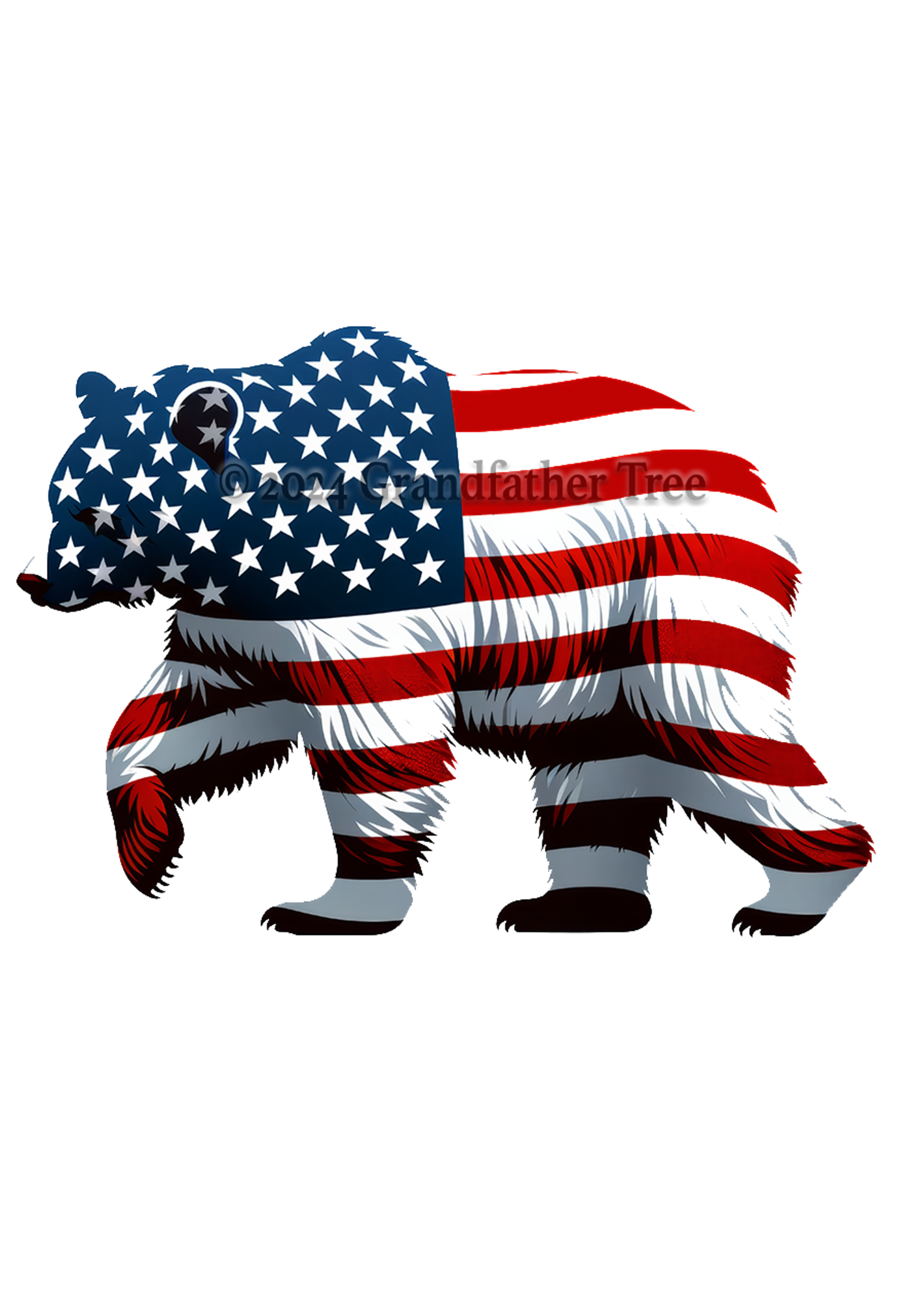 Sticker (Patriotic Bear) 4"