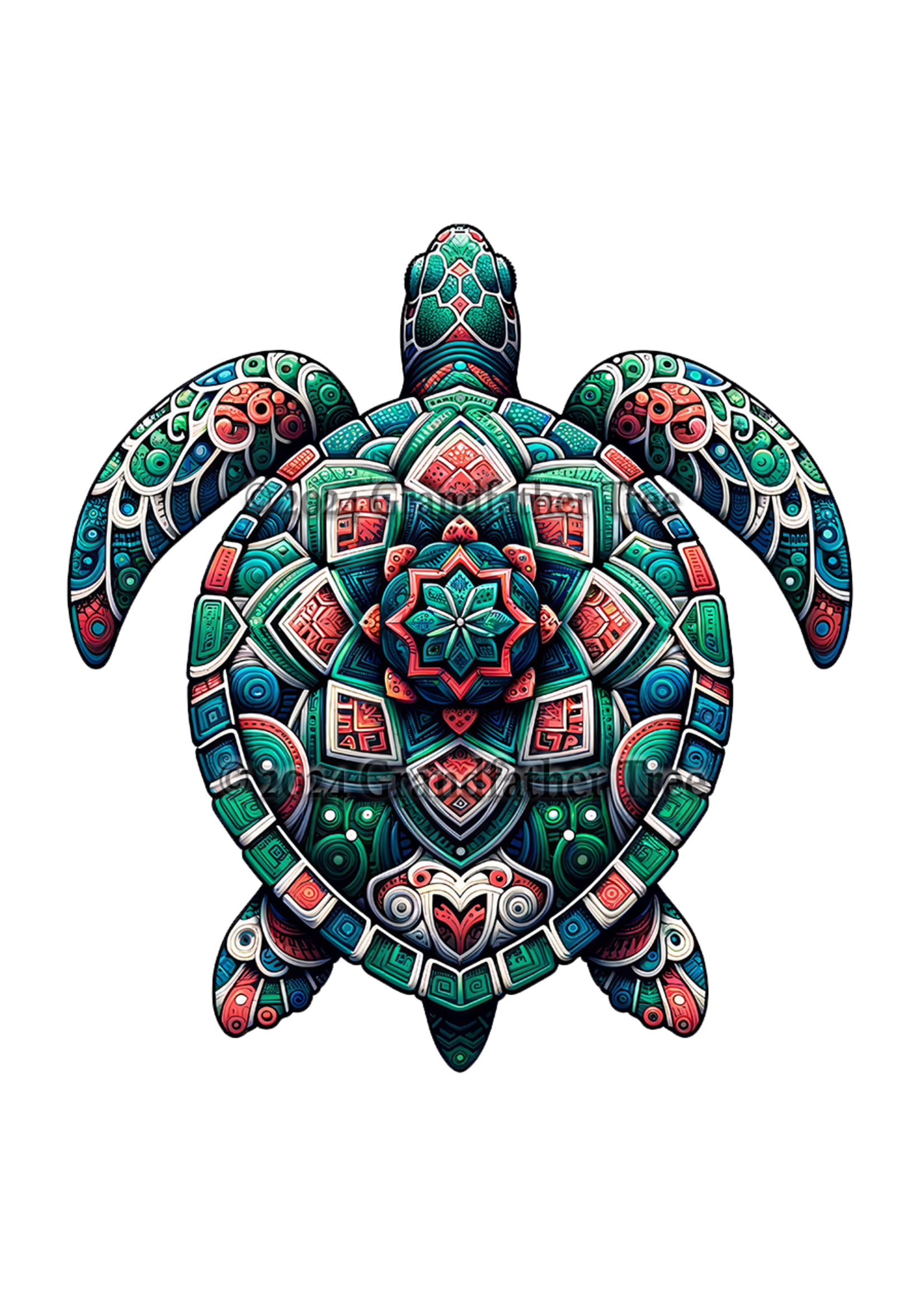 Sticker (Patterned Sea Turtle) 2"
