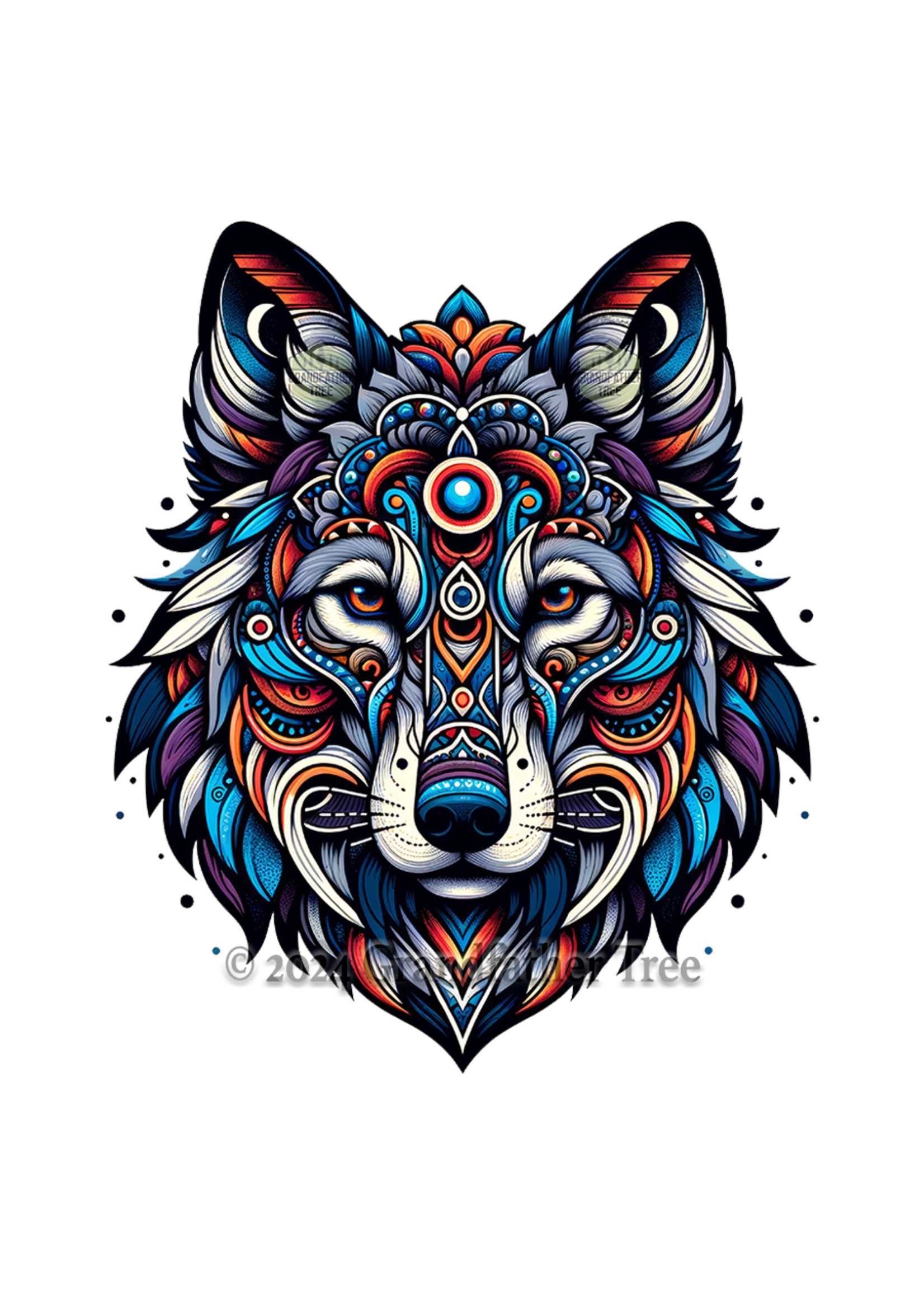 Sticker (Patterned Wolf) 2"