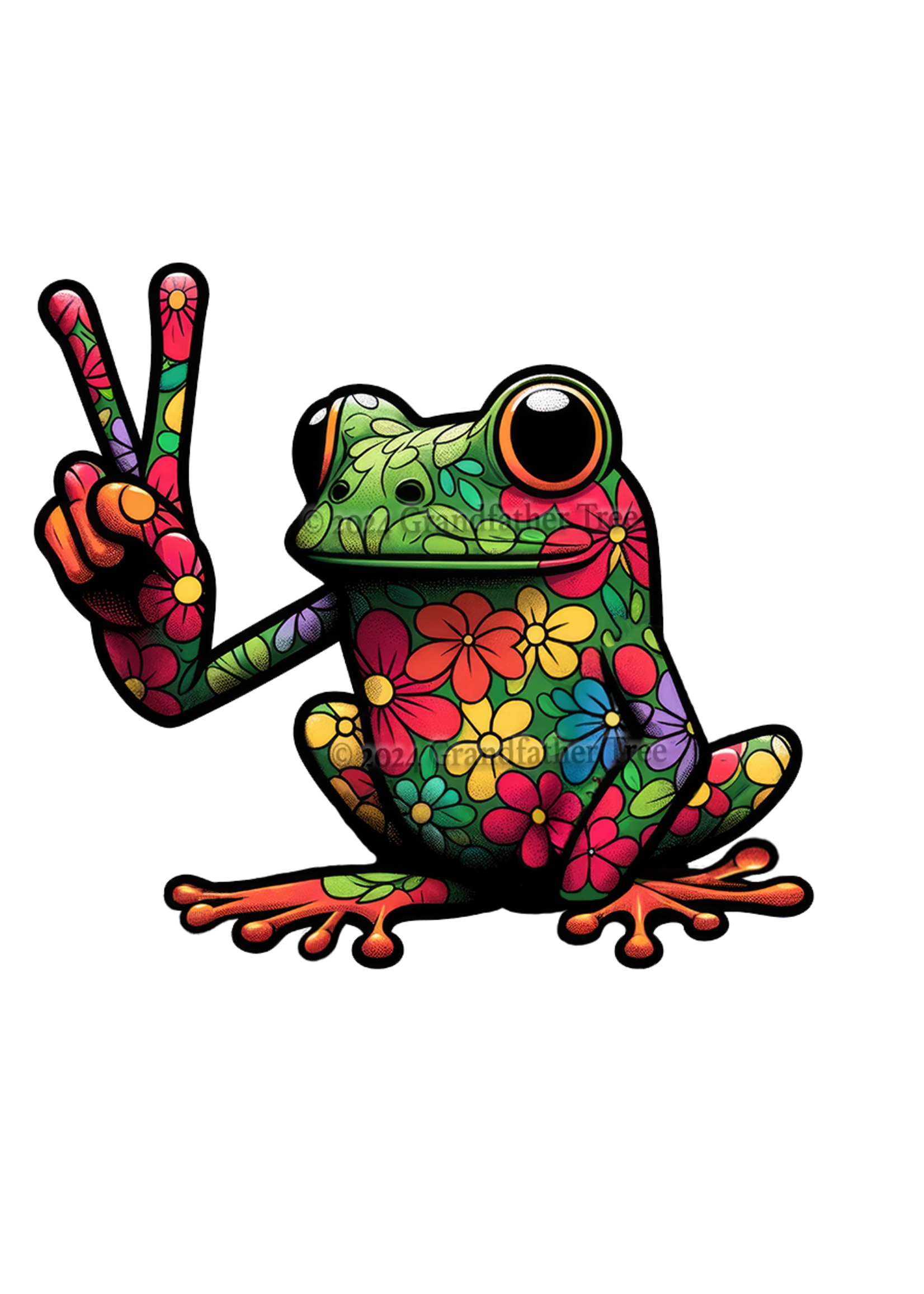 Sticker (Peace Frog - Eyes) 2"