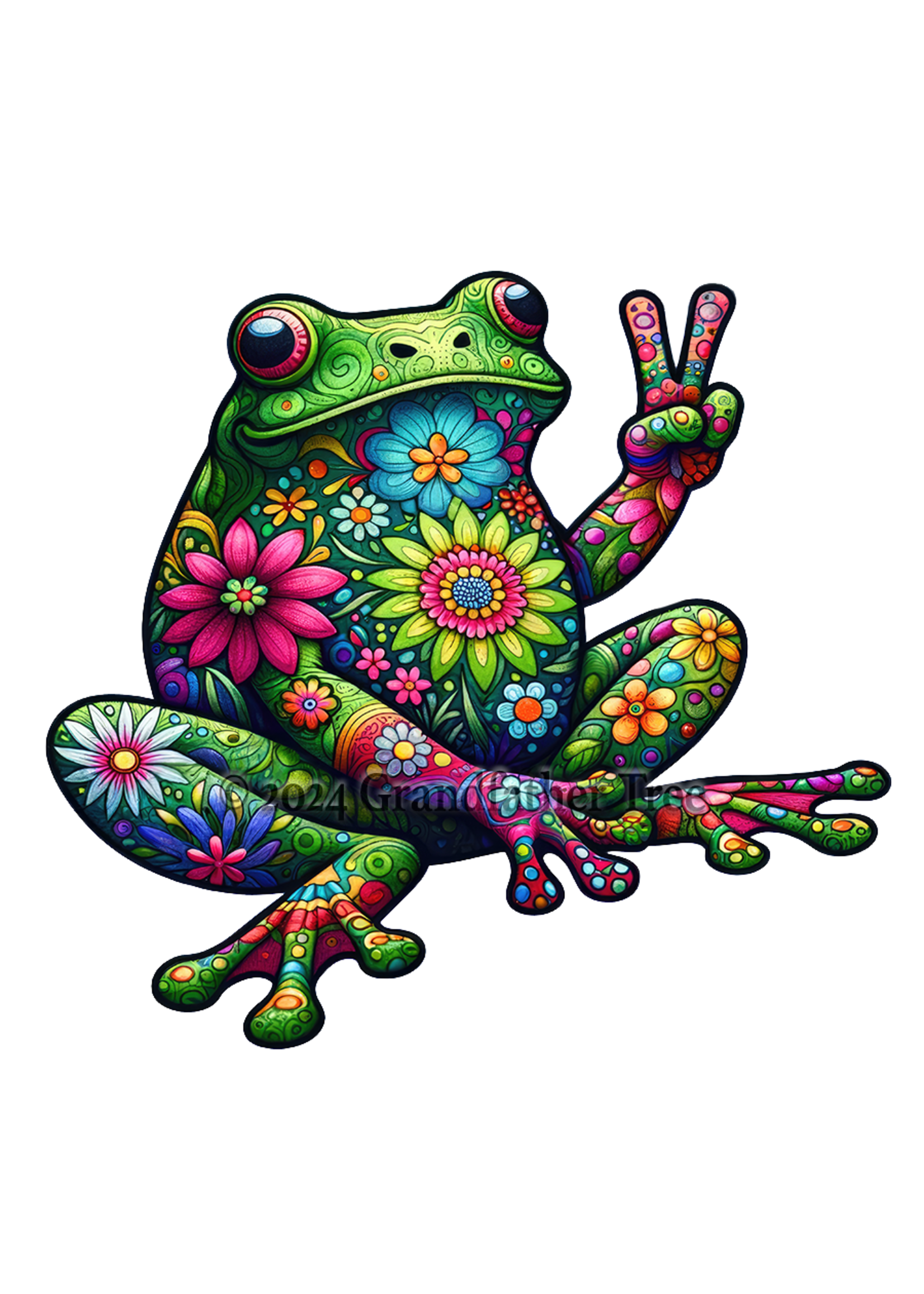 Sticker (Peace Frog) 2"