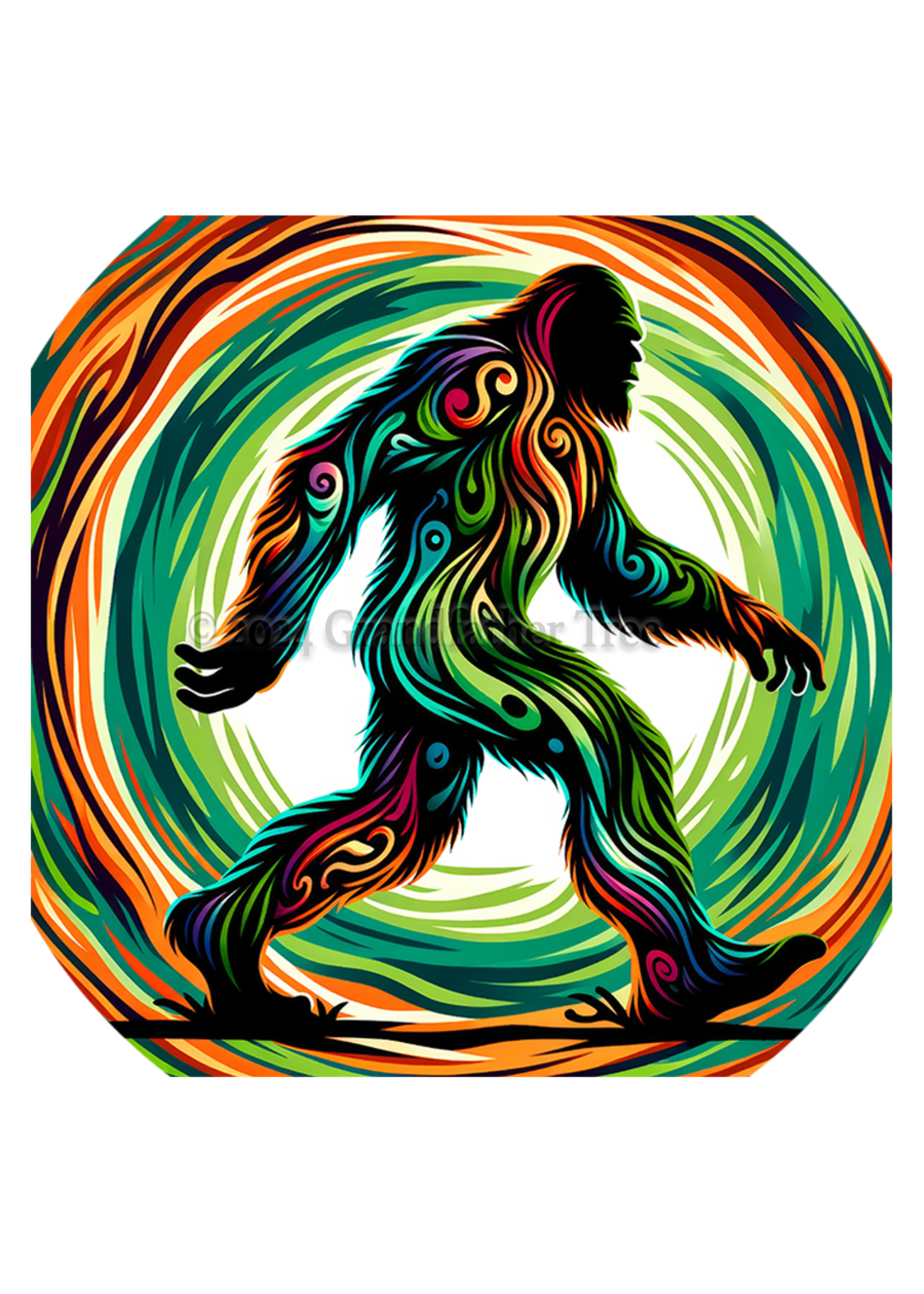 Sticker (Psychedelic Bigfoot) 4"