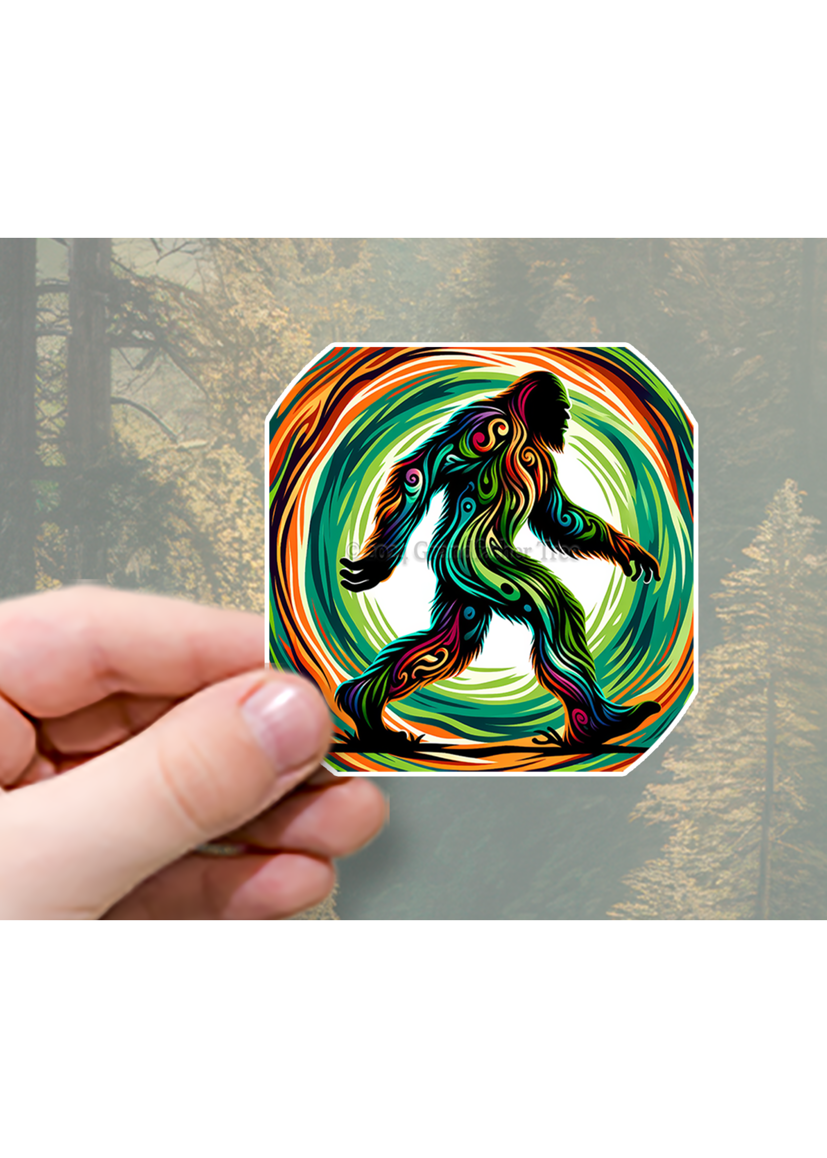 Sticker (Psychedelic Bigfoot) 4"