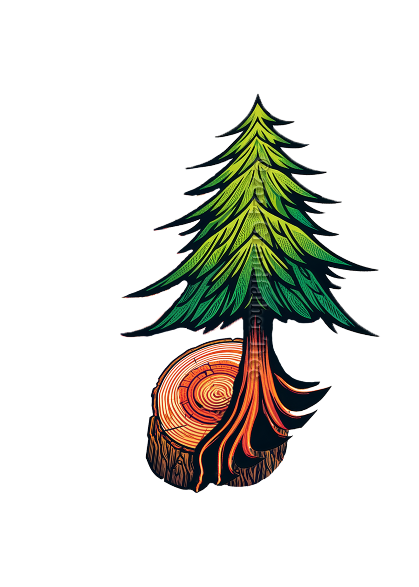 Sticker (Redwood & Stump) 2"