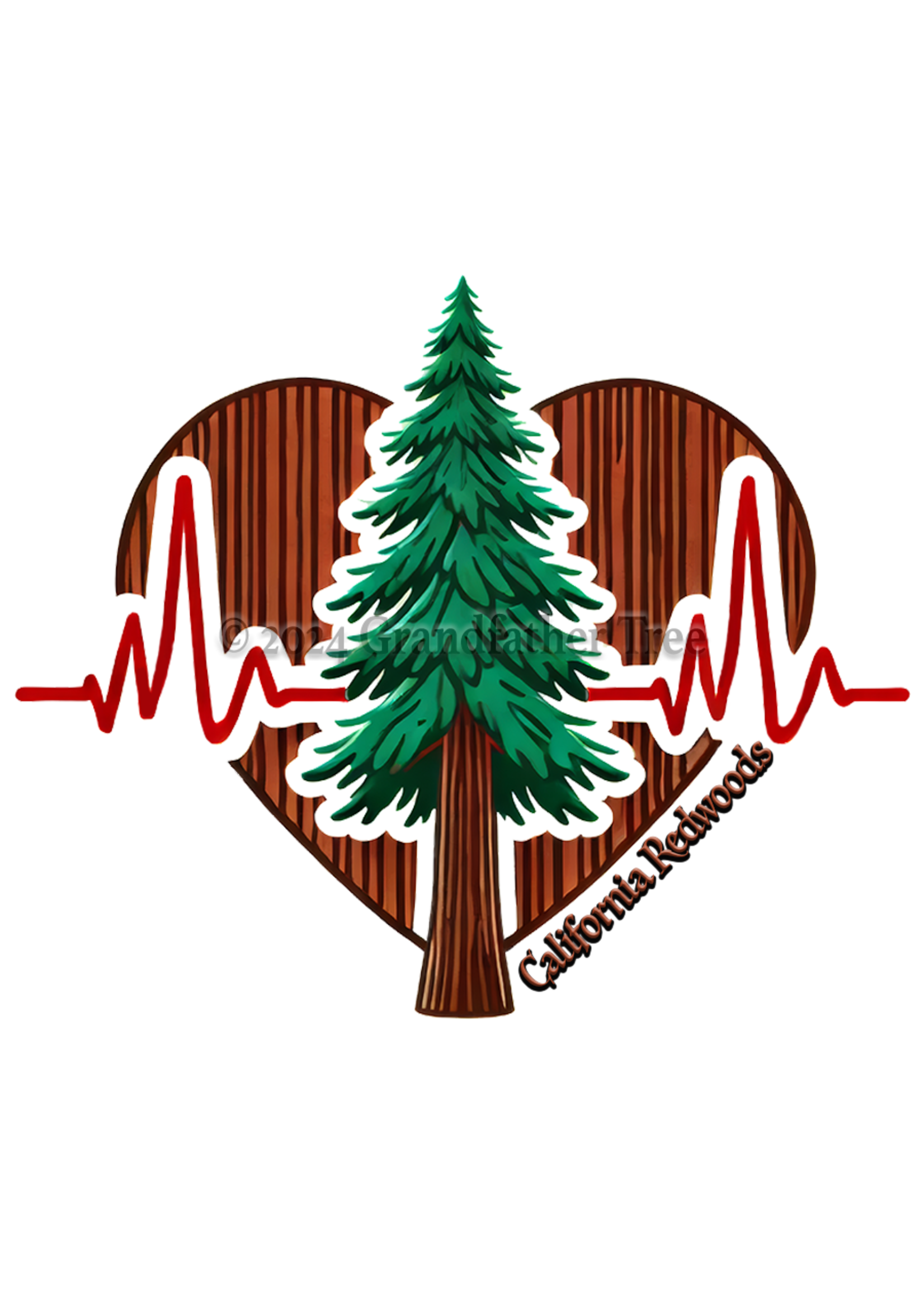 Sticker (Redwood Heart Rhythm) 2"