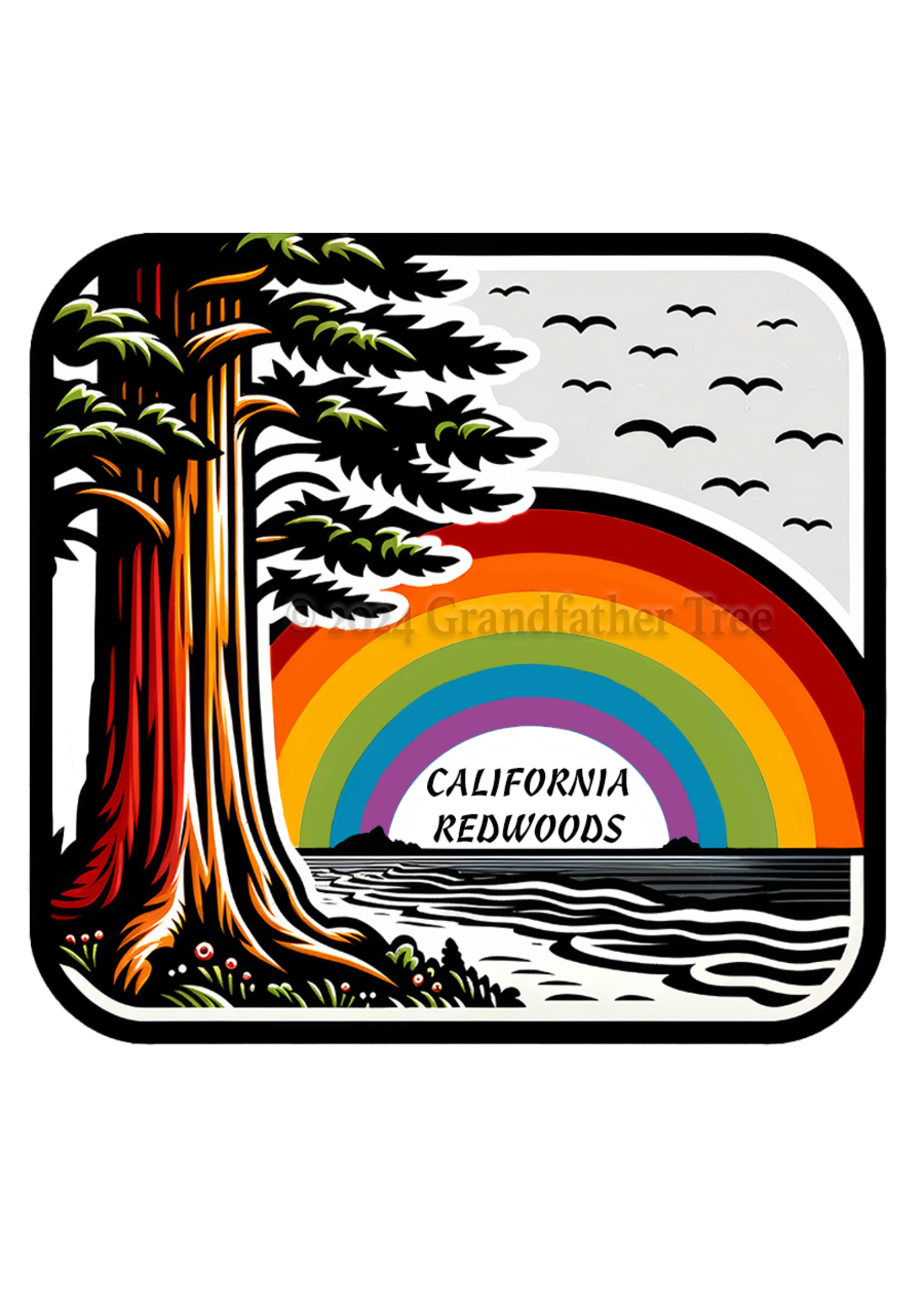 Sticker (Redwood Rainbow) 2"