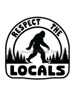 Sticker (Respect Locals - Bigfoot) 2"