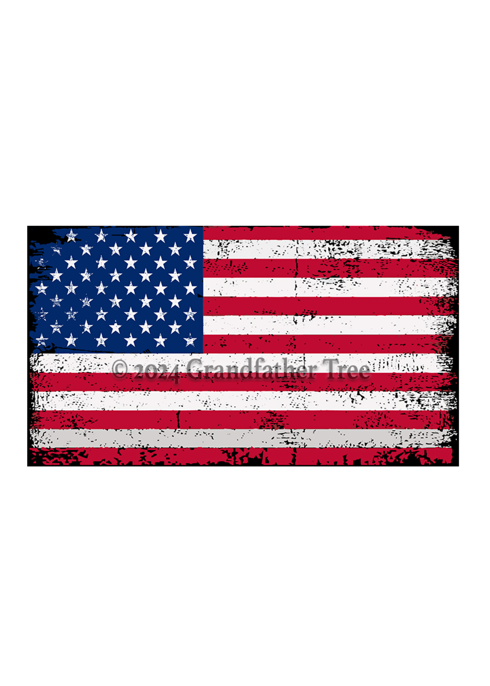 Sticker (Vintage US Flag) 2"