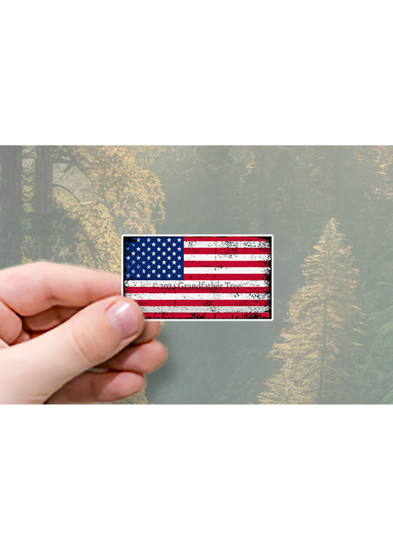 Sticker (Vintage US Flag) 2"