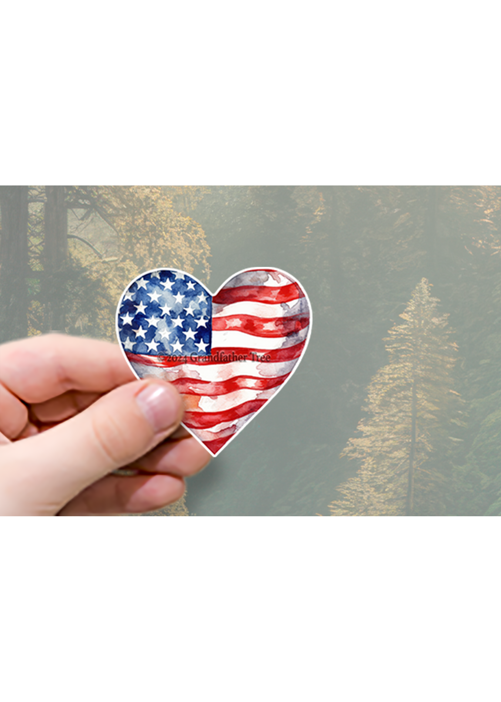 Sticker (US Flag Heart) 2”
