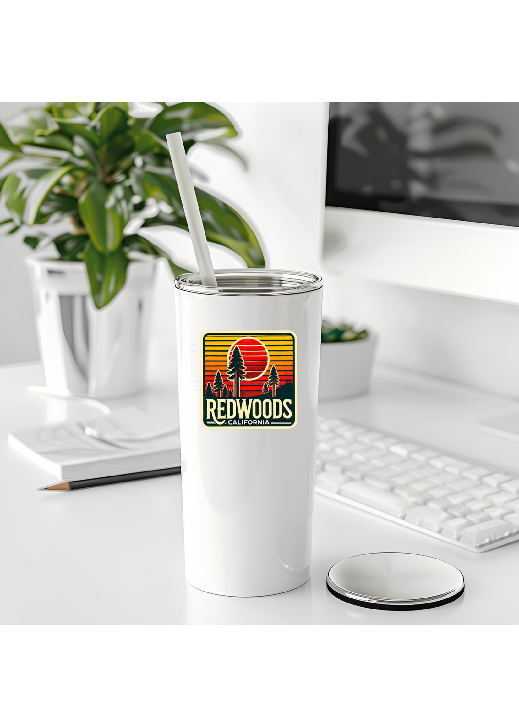 Sticker (Redwoods Retro Sunset)
