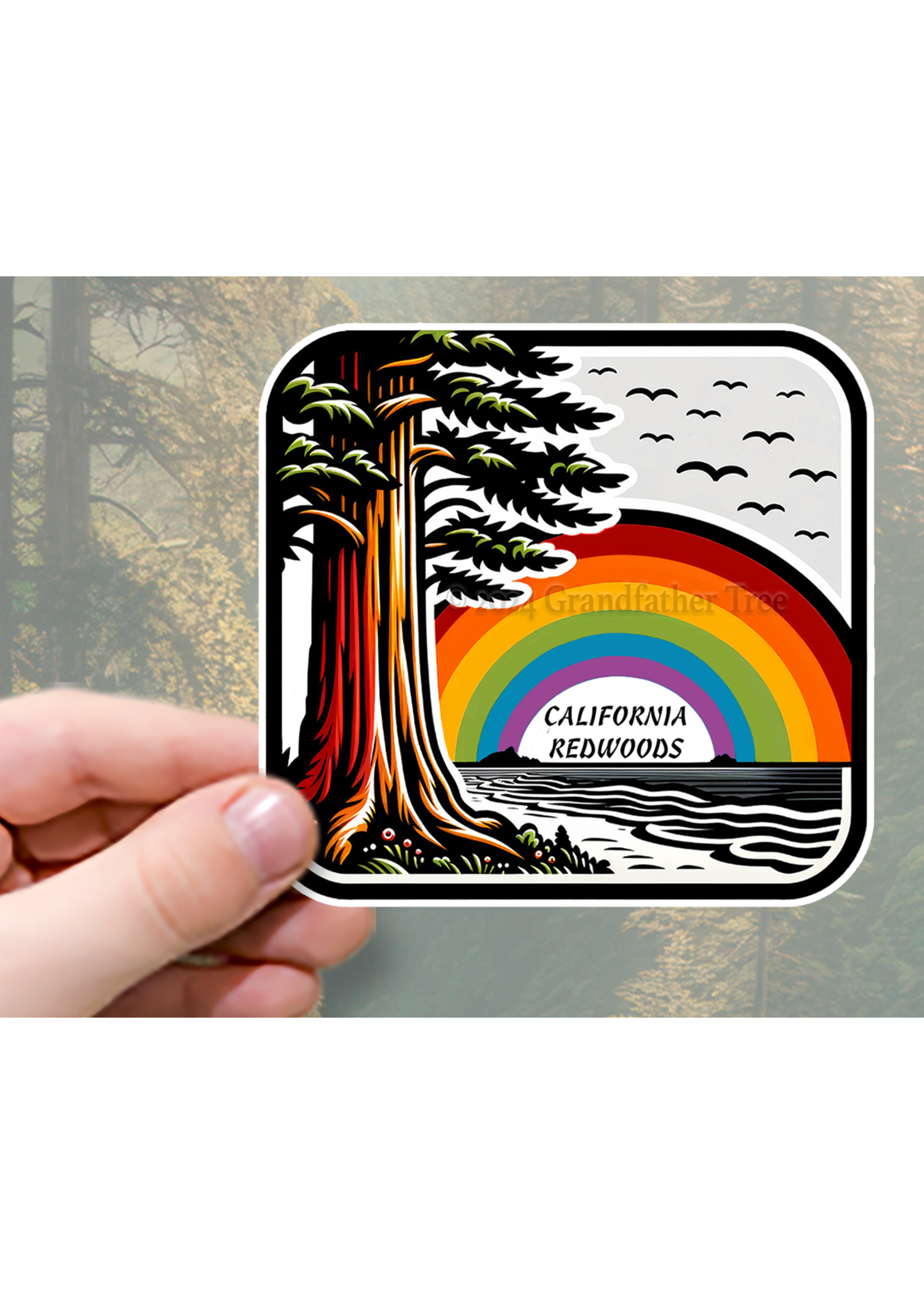 Sticker (Redwood Rainbow) 2"