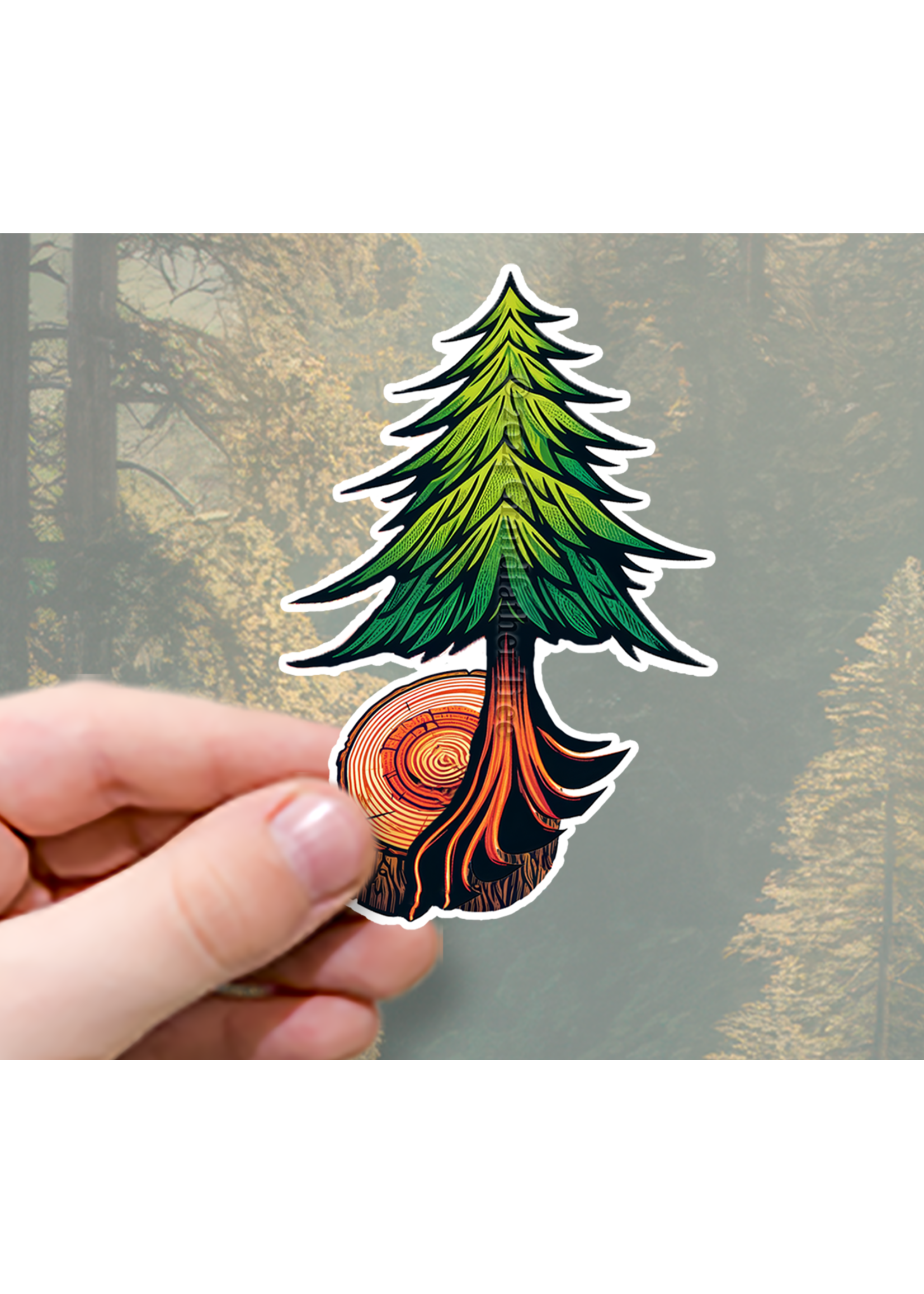 Sticker (Redwood & Stump) 2"