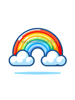 Sticker (Rainbow w/ Clouds) 2"