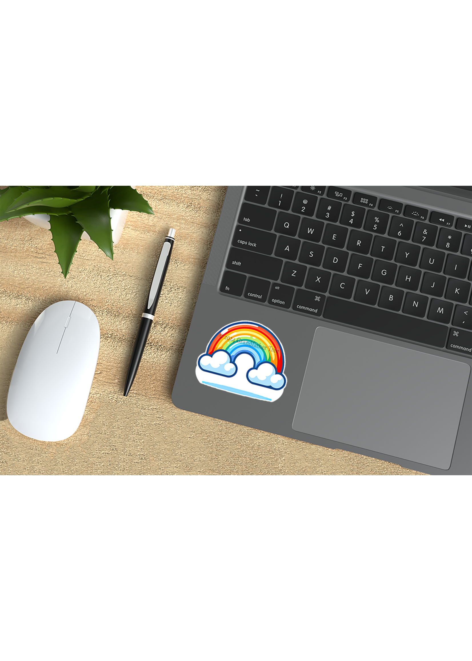 Sticker (Rainbow w/ Clouds) 2"
