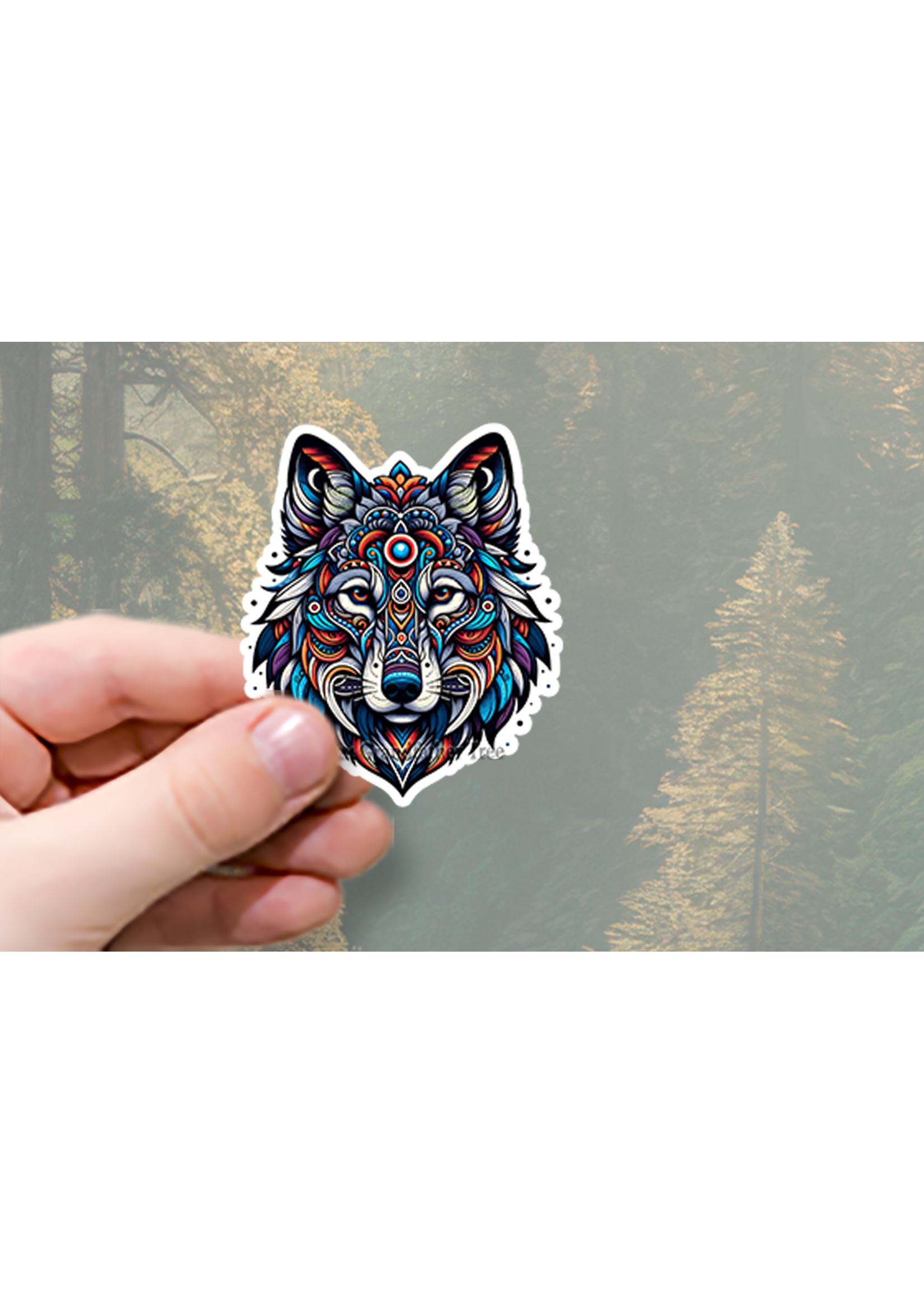 Sticker (Patterned Wolf) 2"