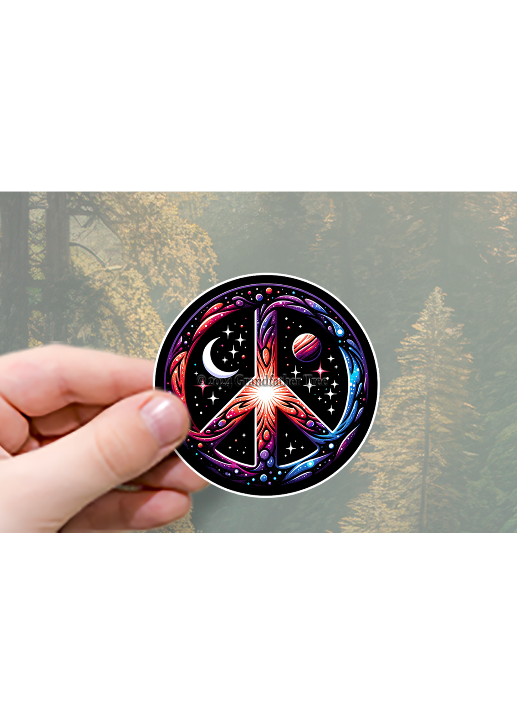Sticker (Cosmic Peace Symbol) 2"