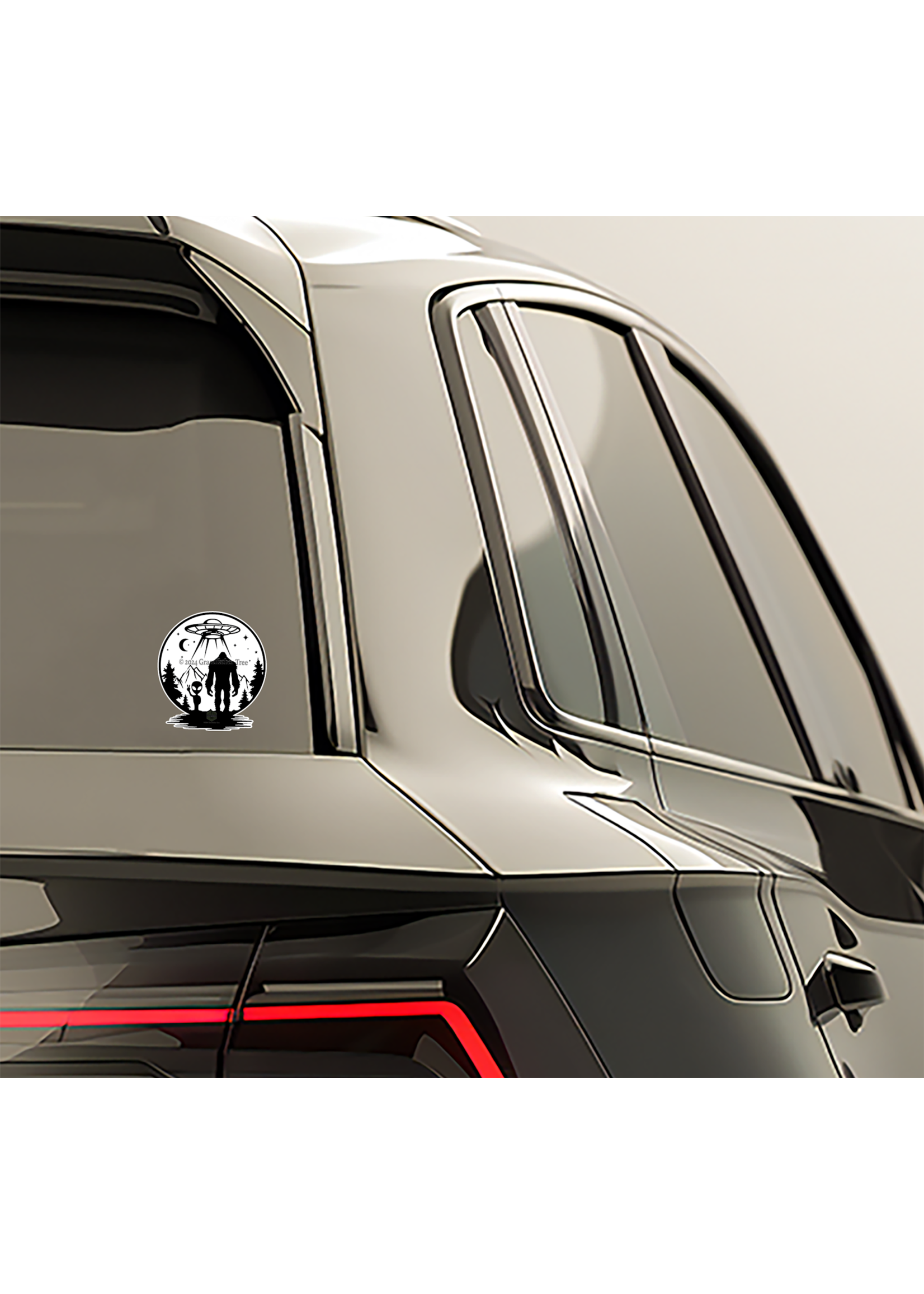 Sticker (Bigfoot w/ Alien) 4"