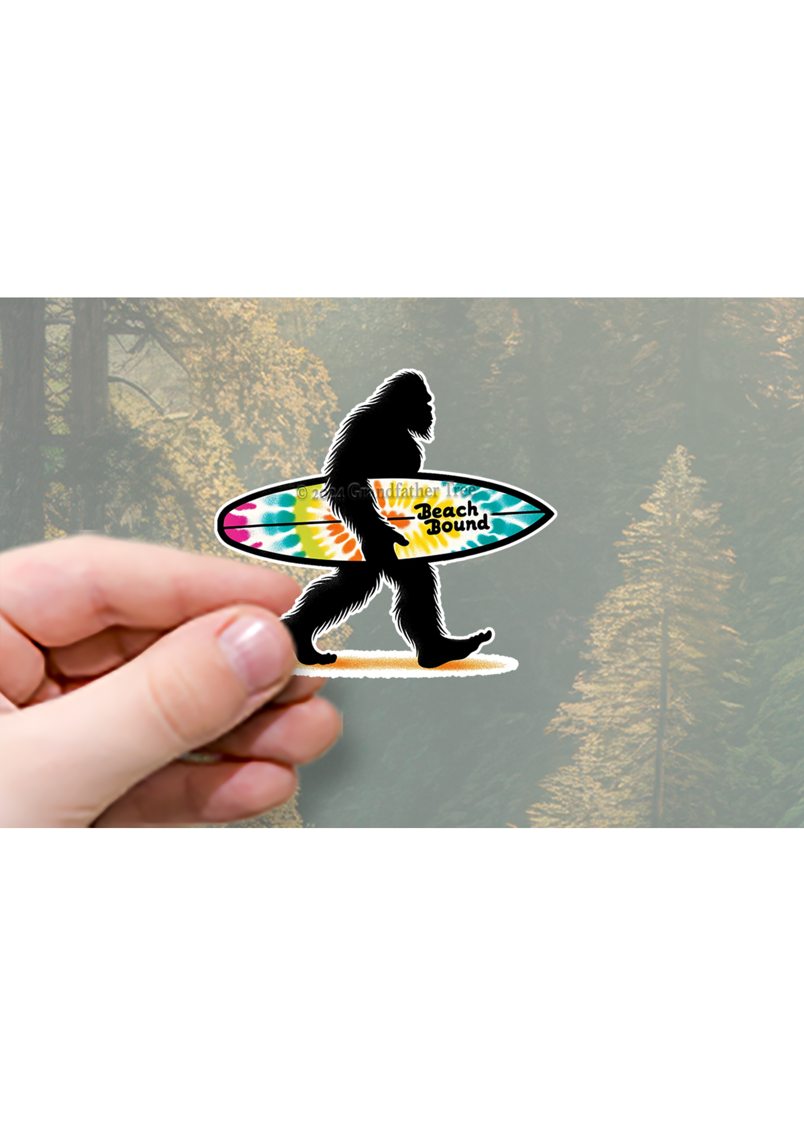 Sticker (Beach Bound Bigfoot) 3"